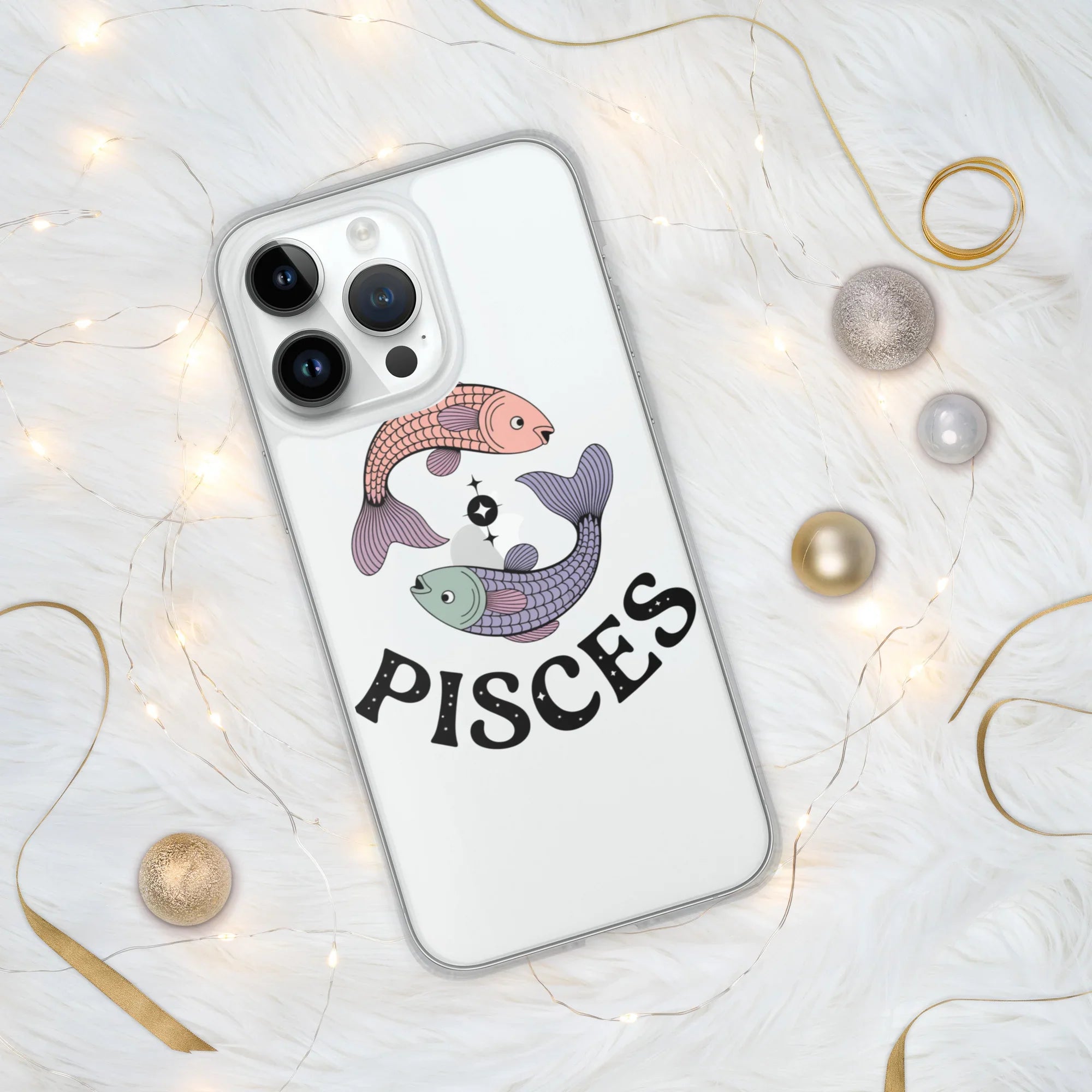 Pisces iPhone Case – Dual Fish Retro Zodiac Art - RaZits