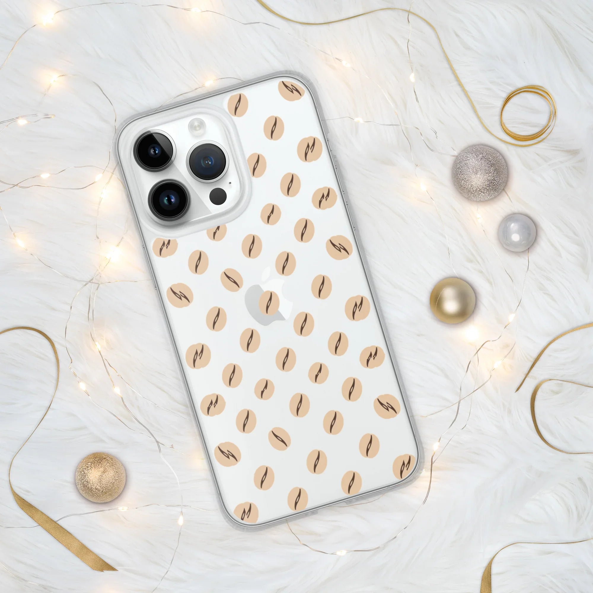 Coffee Bean Pattern Phone Case – Minimalist Cafe Style - RaZits