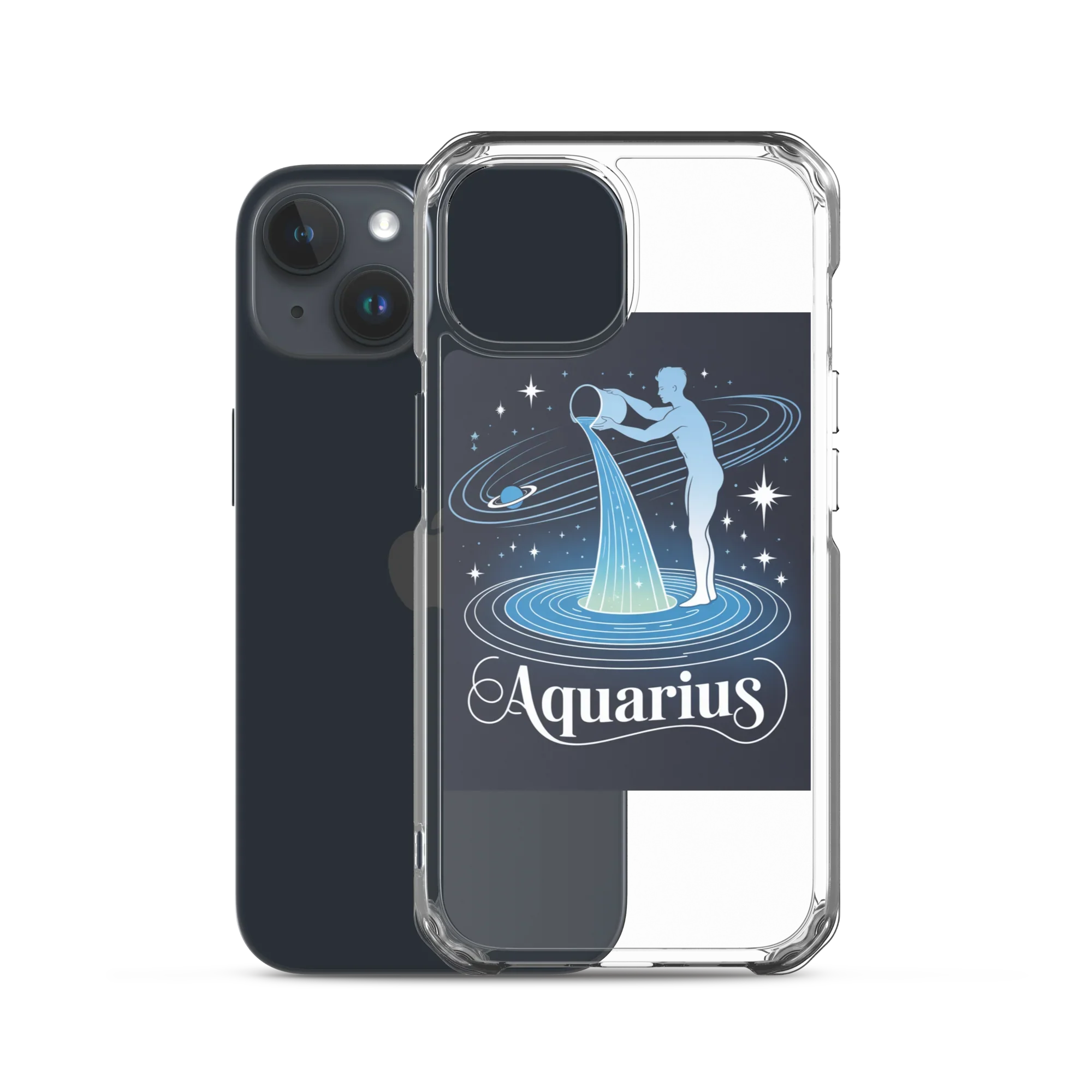 Aquarius iPhone Case – Cosmic Waterbearer & Saturn Ring - RaZits