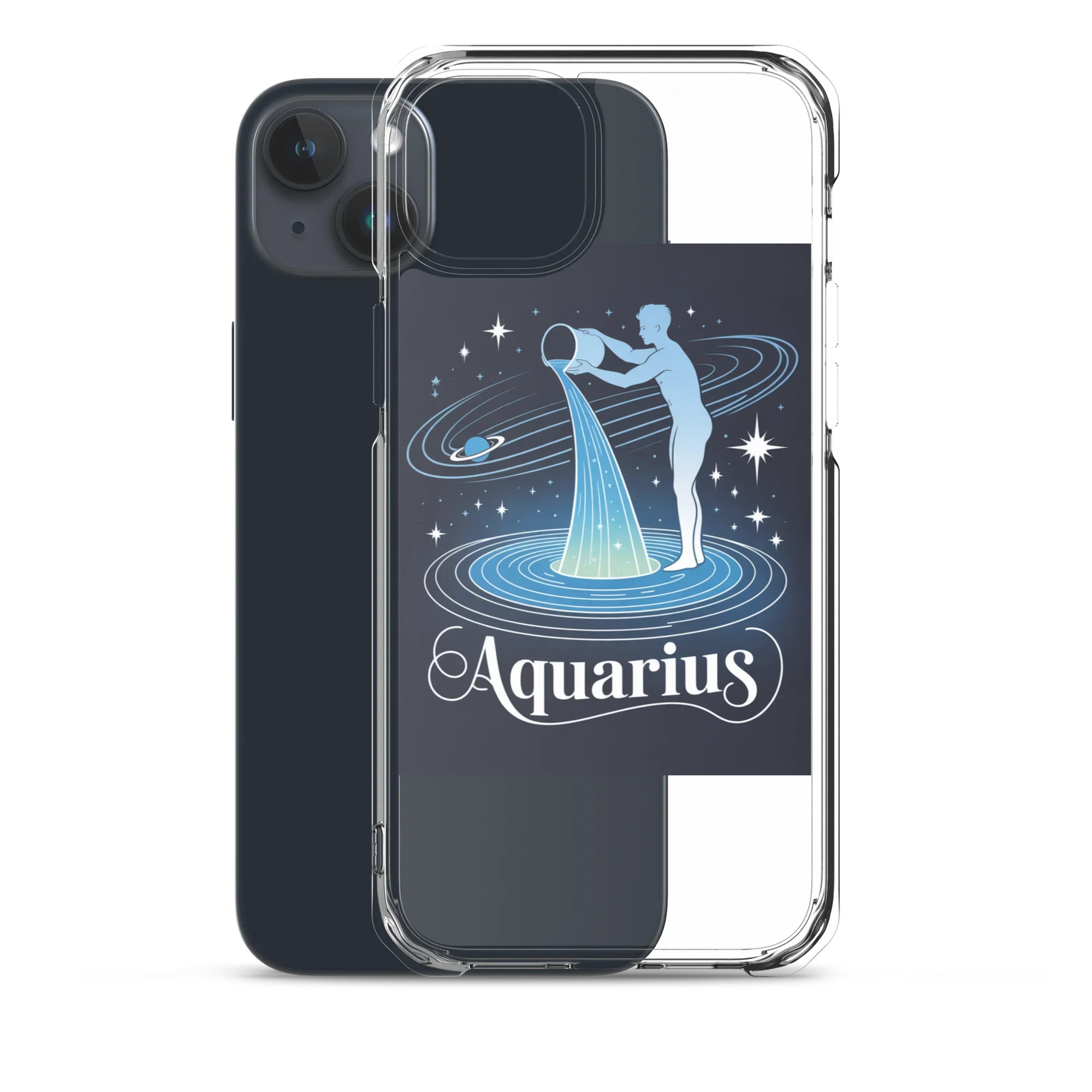 Aquarius iPhone Case – Cosmic Waterbearer & Saturn Ring - RaZits