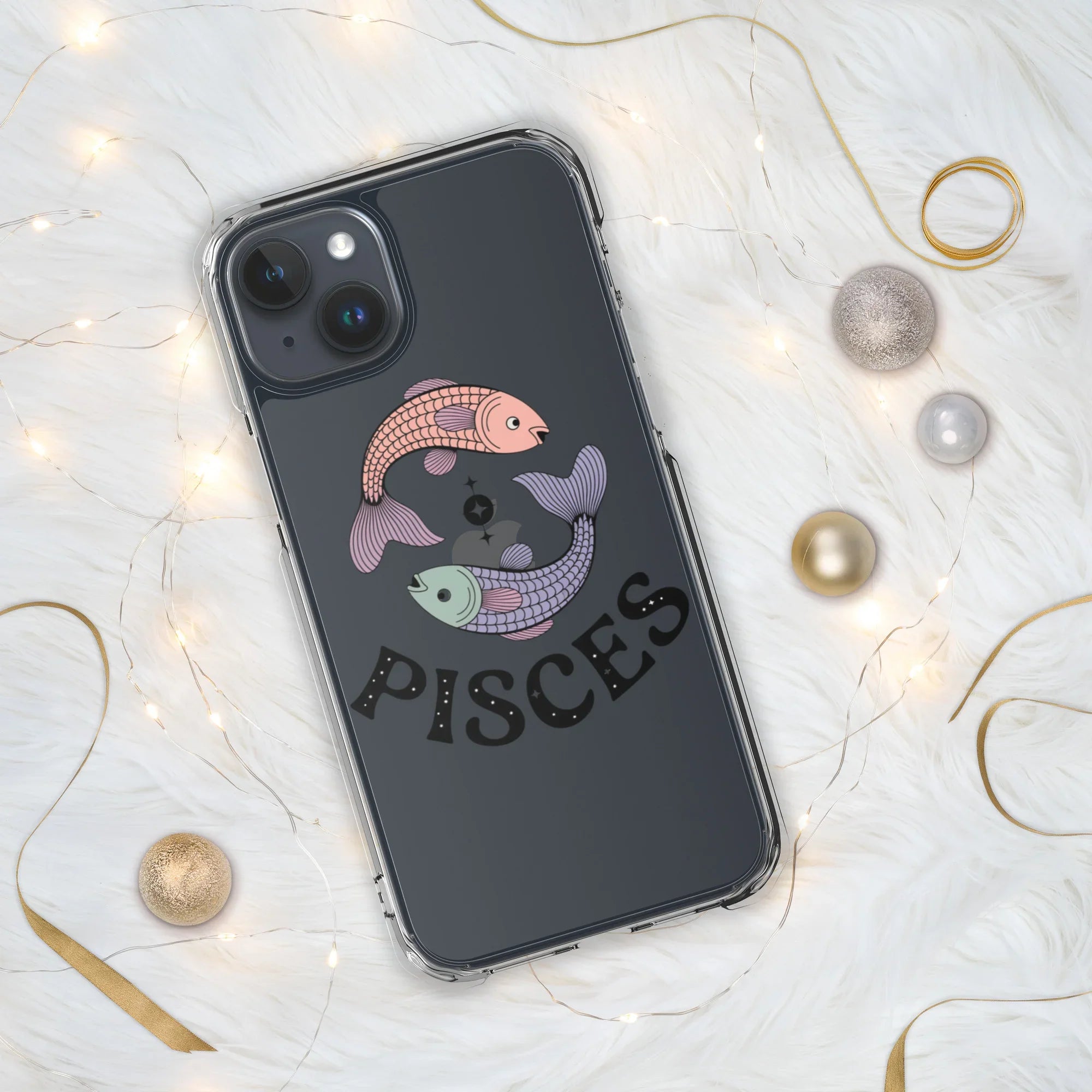 Pisces iPhone Case – Dual Fish Retro Zodiac Art - RaZits
