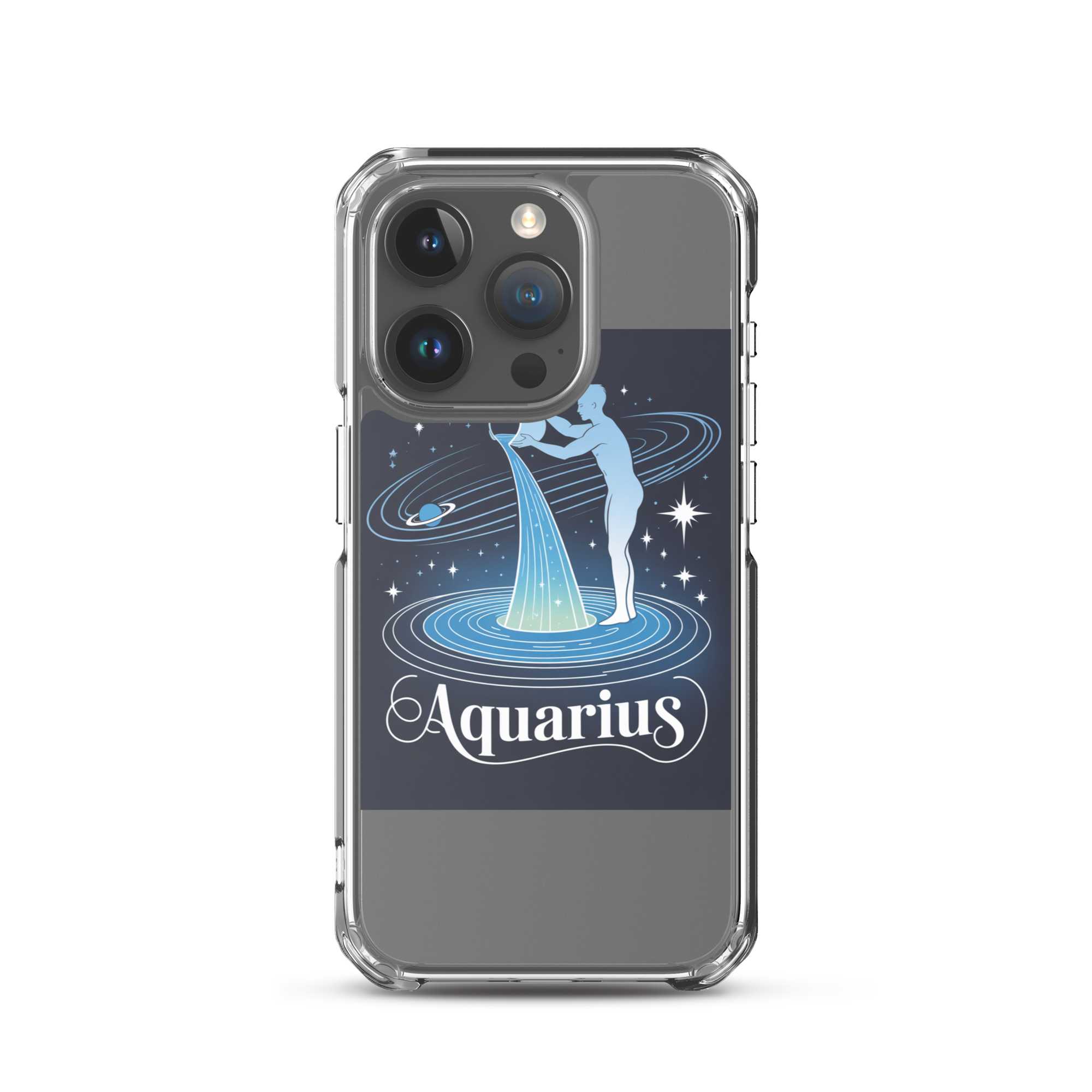 Aquarius iPhone Case – Cosmic Waterbearer & Saturn Ring - RaZits