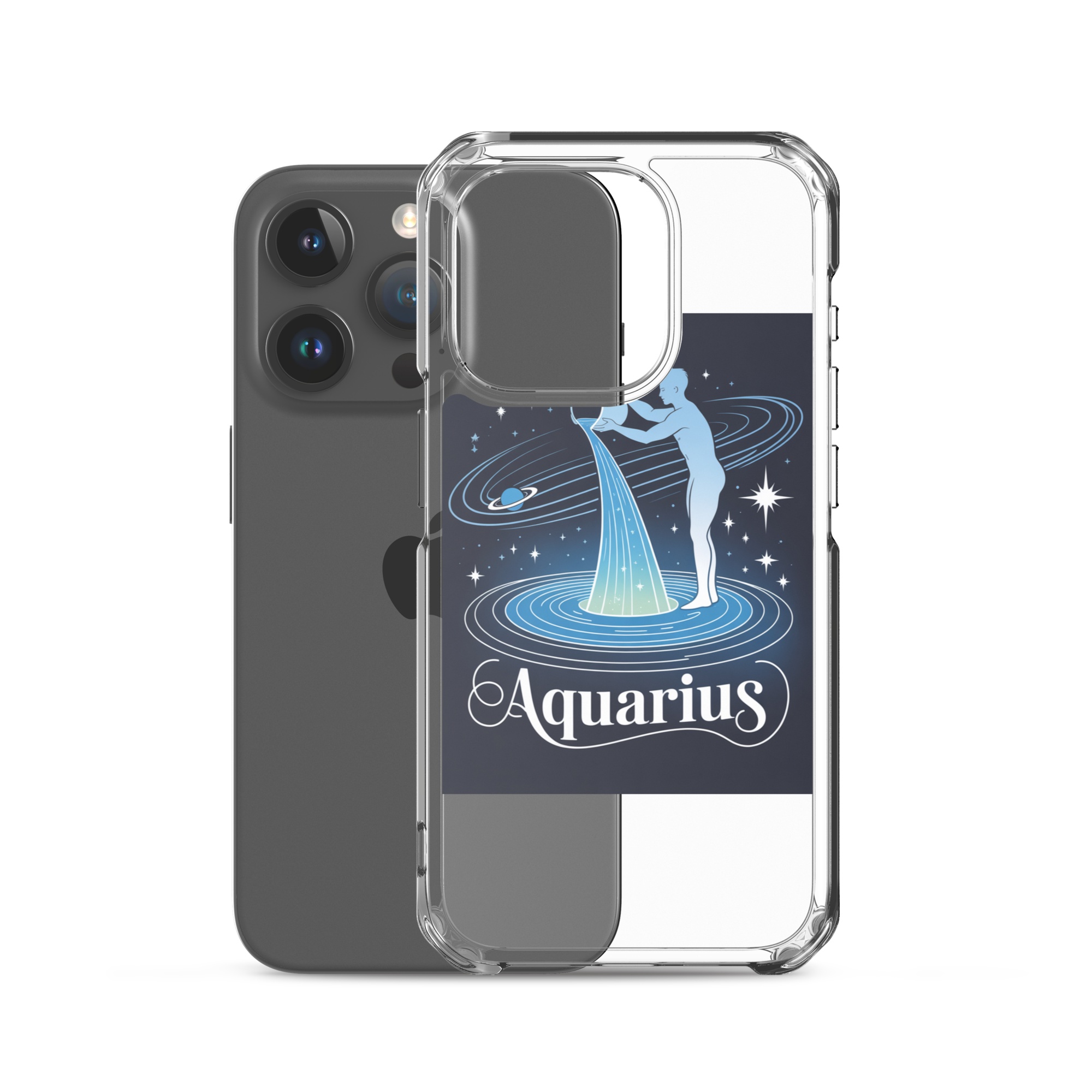 Aquarius iPhone Case – Cosmic Waterbearer & Saturn Ring - RaZits