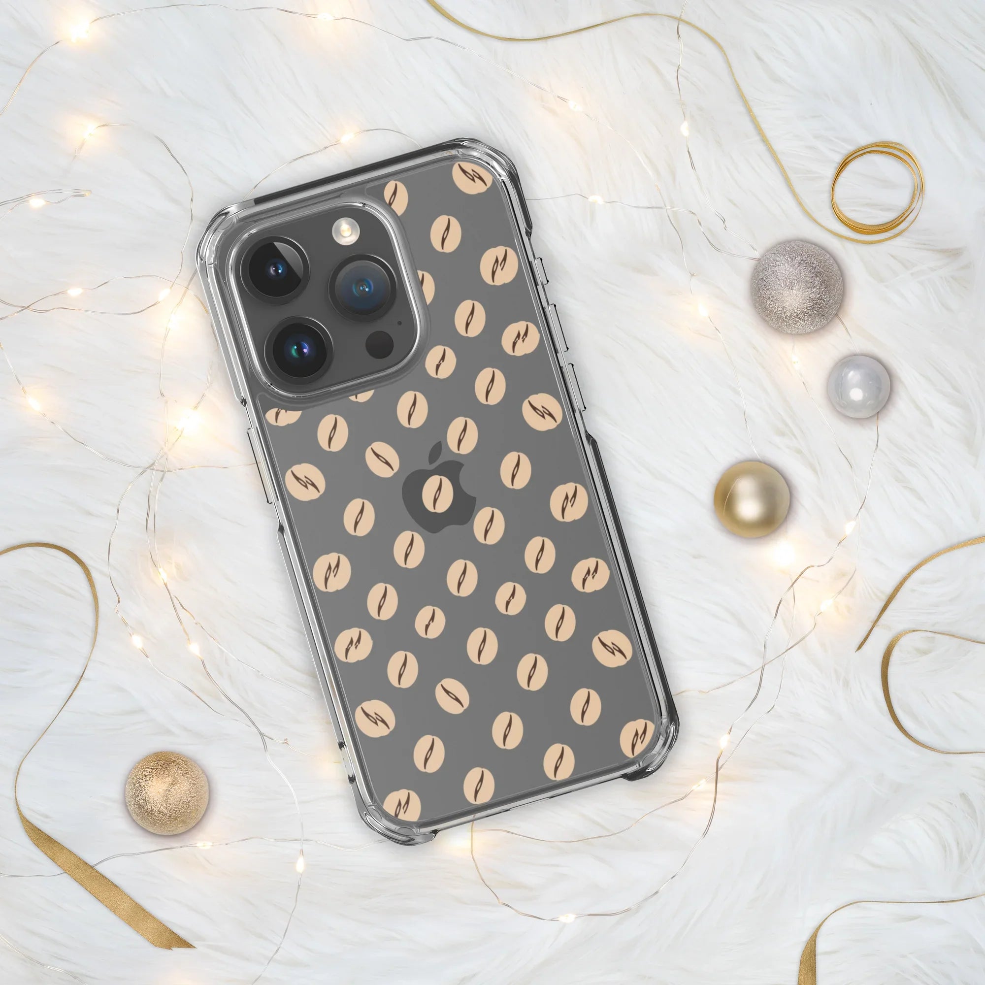 Coffee Bean Pattern Phone Case – Minimalist Cafe Style - RaZits