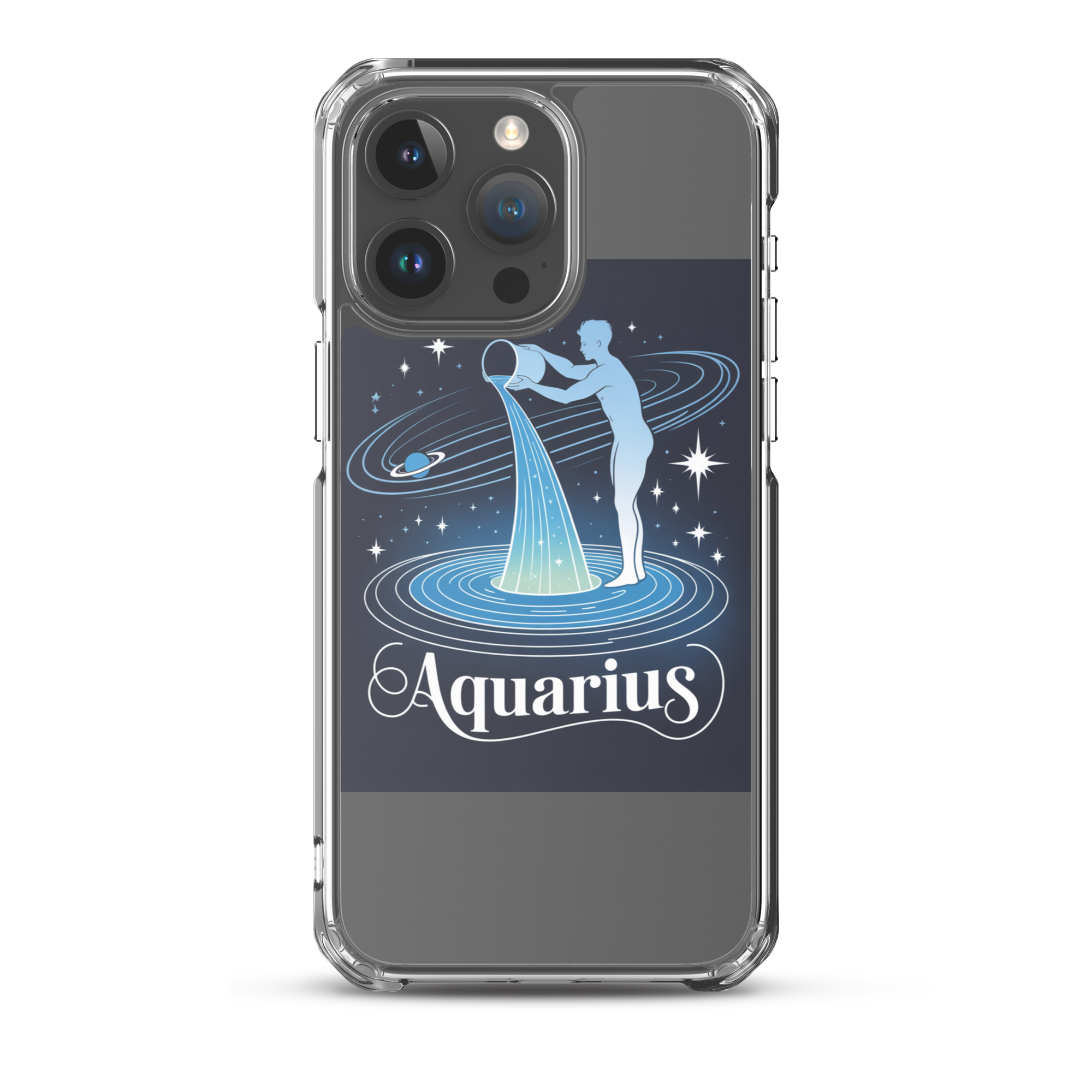 Aquarius iPhone Case – Cosmic Waterbearer & Saturn Ring - RaZits