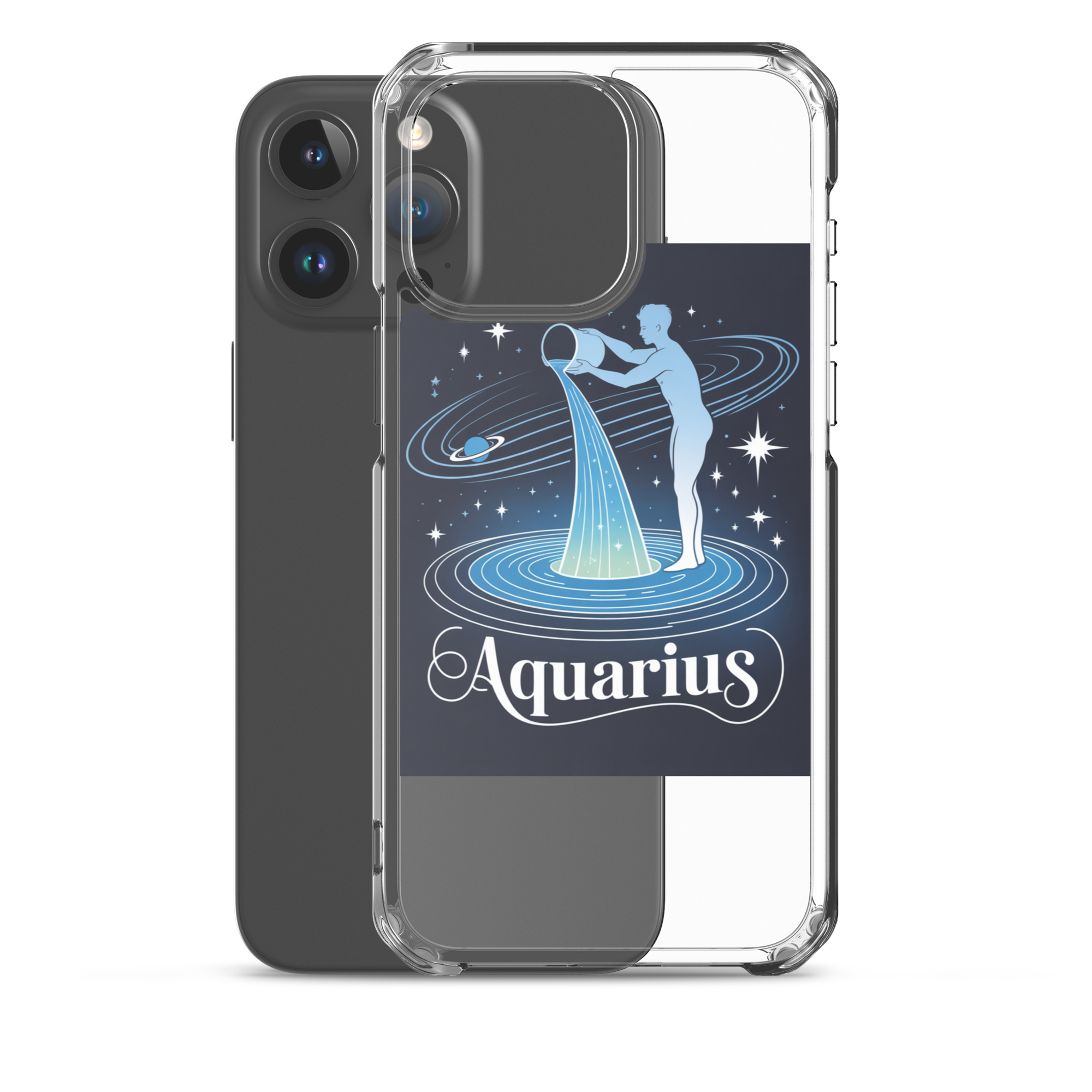 Aquarius iPhone Case – Cosmic Waterbearer & Saturn Ring - RaZits