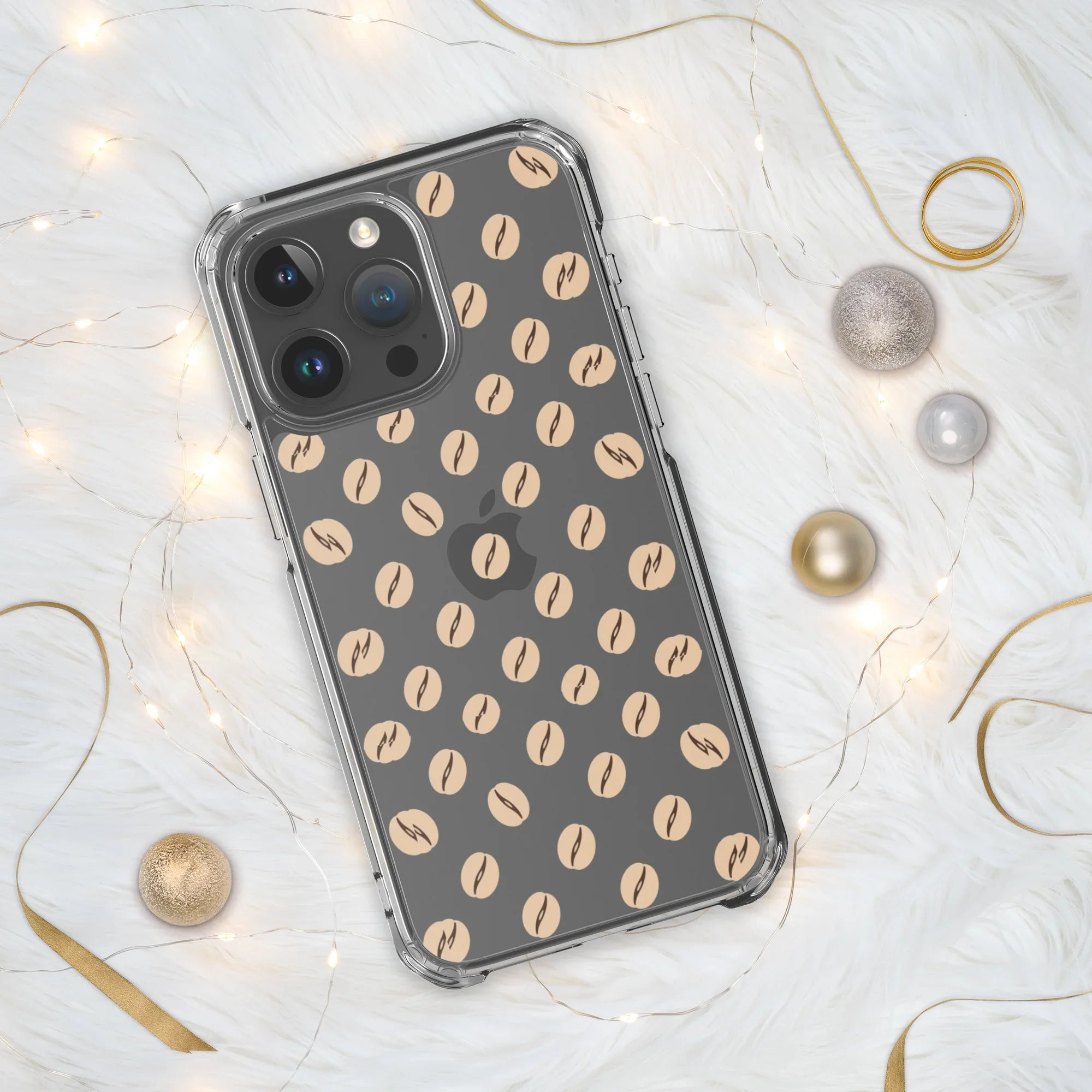 Coffee Bean Pattern Phone Case – Minimalist Cafe Style - RaZits