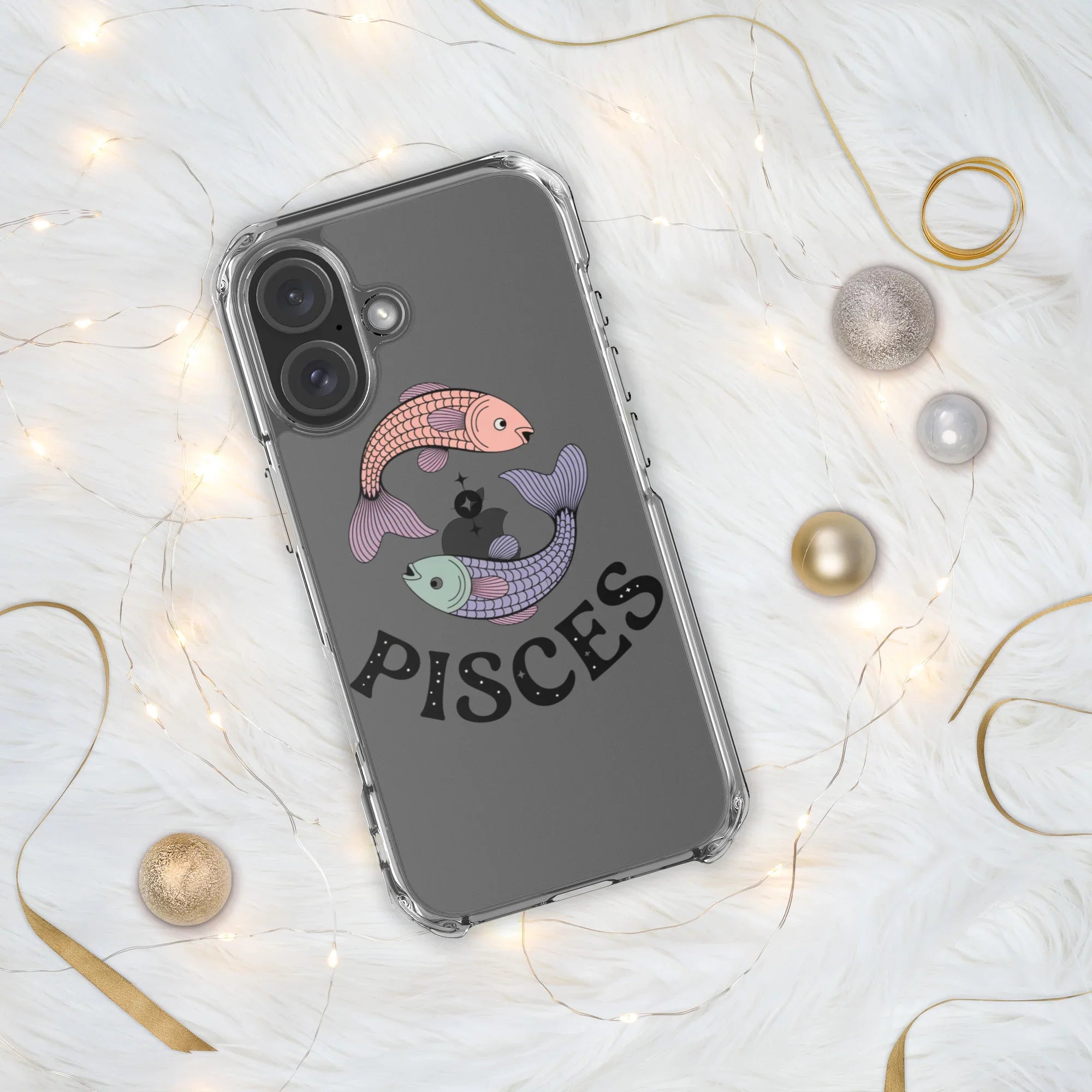 Pisces iPhone Case – Dual Fish Retro Zodiac Art - RaZits
