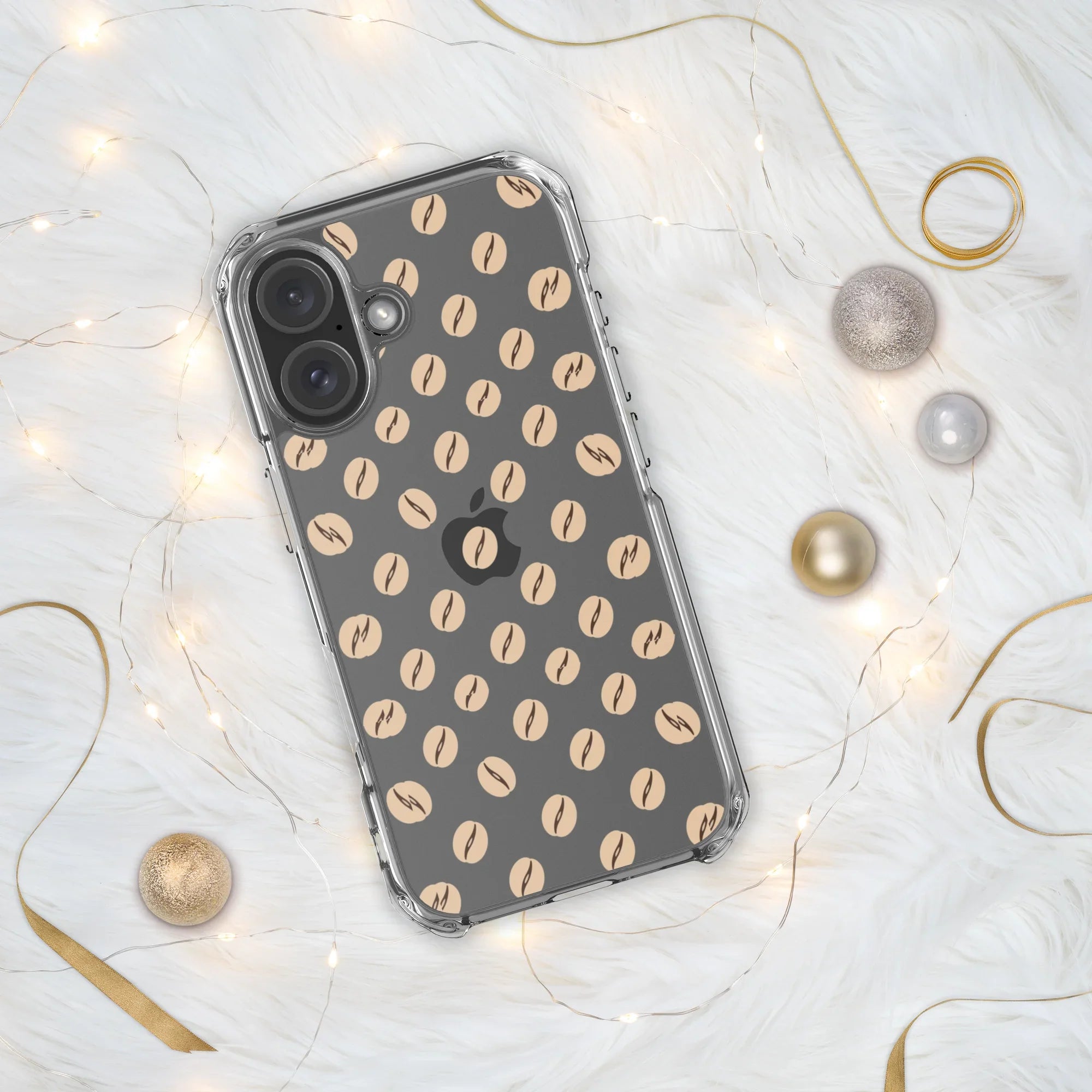 Coffee Bean Pattern Phone Case – Minimalist Cafe Style - RaZits