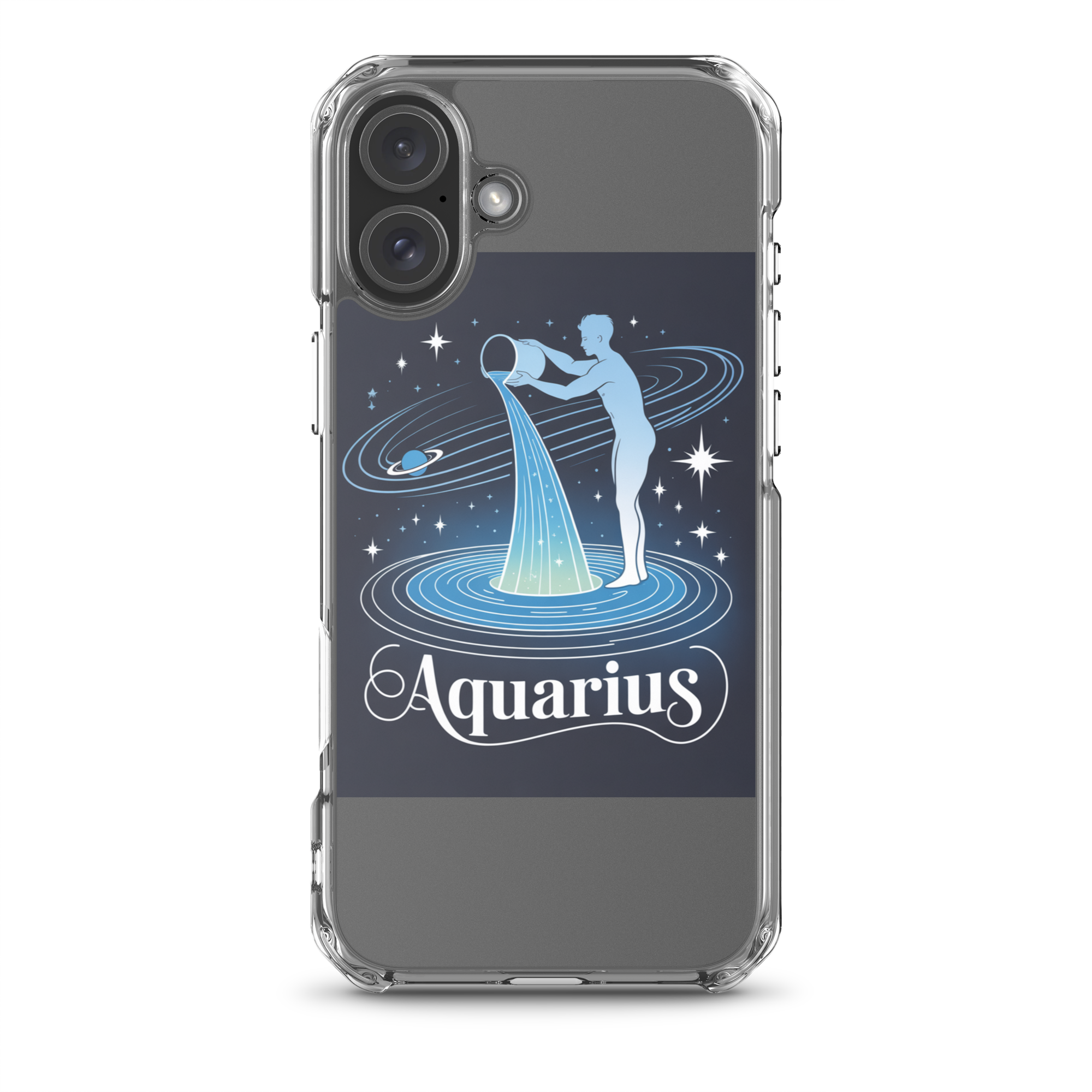 Aquarius iPhone Case – Cosmic Waterbearer & Saturn Ring - RaZits
