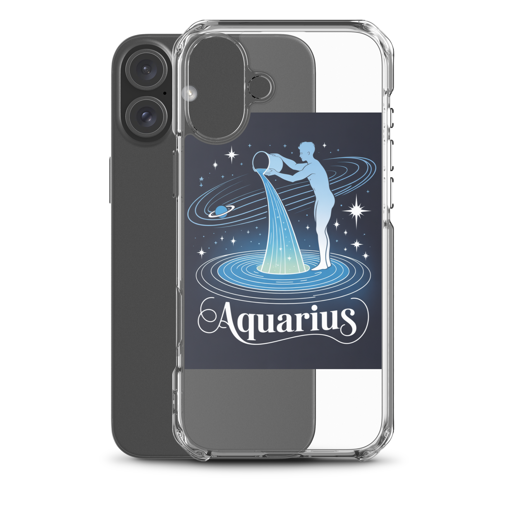 Aquarius iPhone Case – Cosmic Waterbearer & Saturn Ring - RaZits