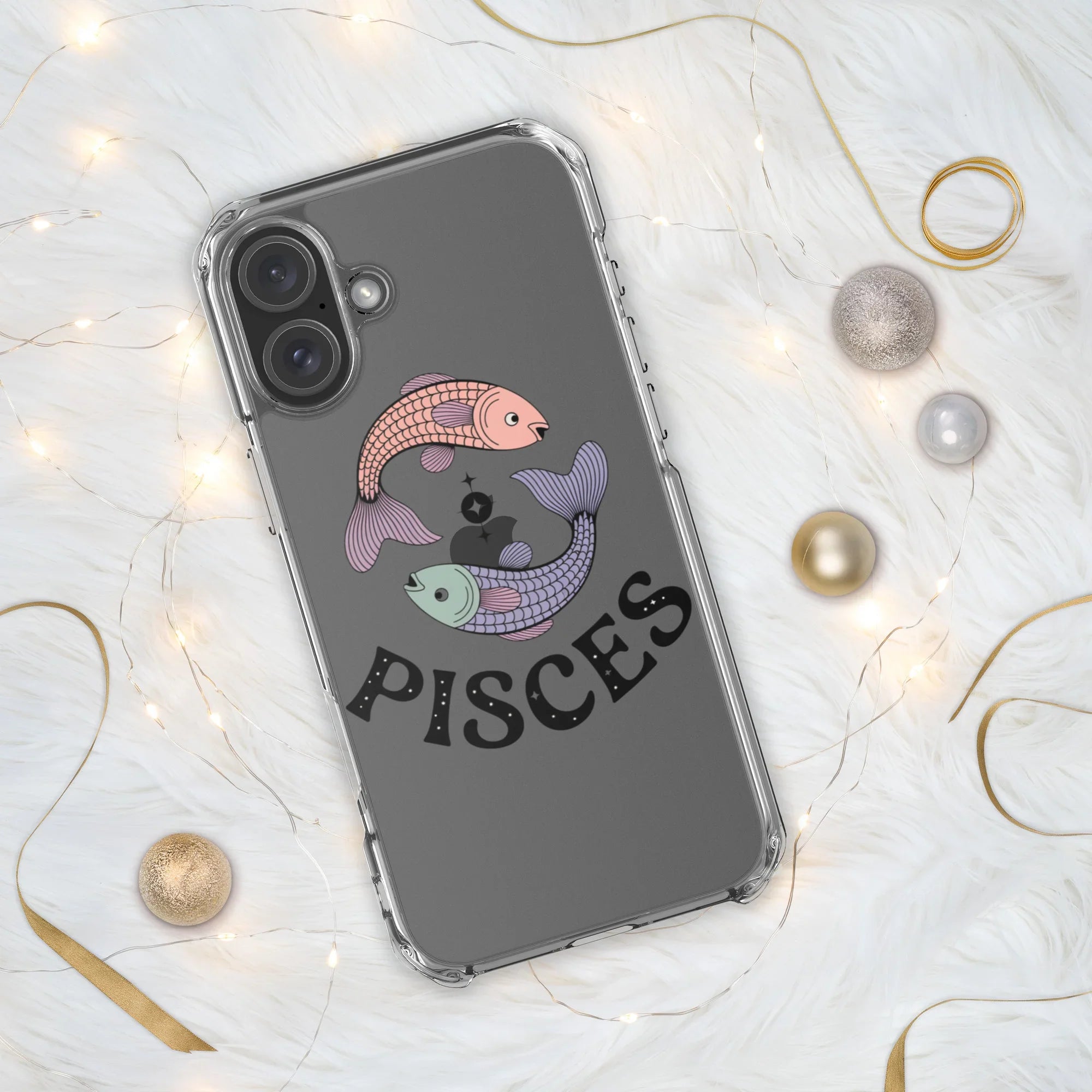 Pisces iPhone Case – Dual Fish Retro Zodiac Art - RaZits