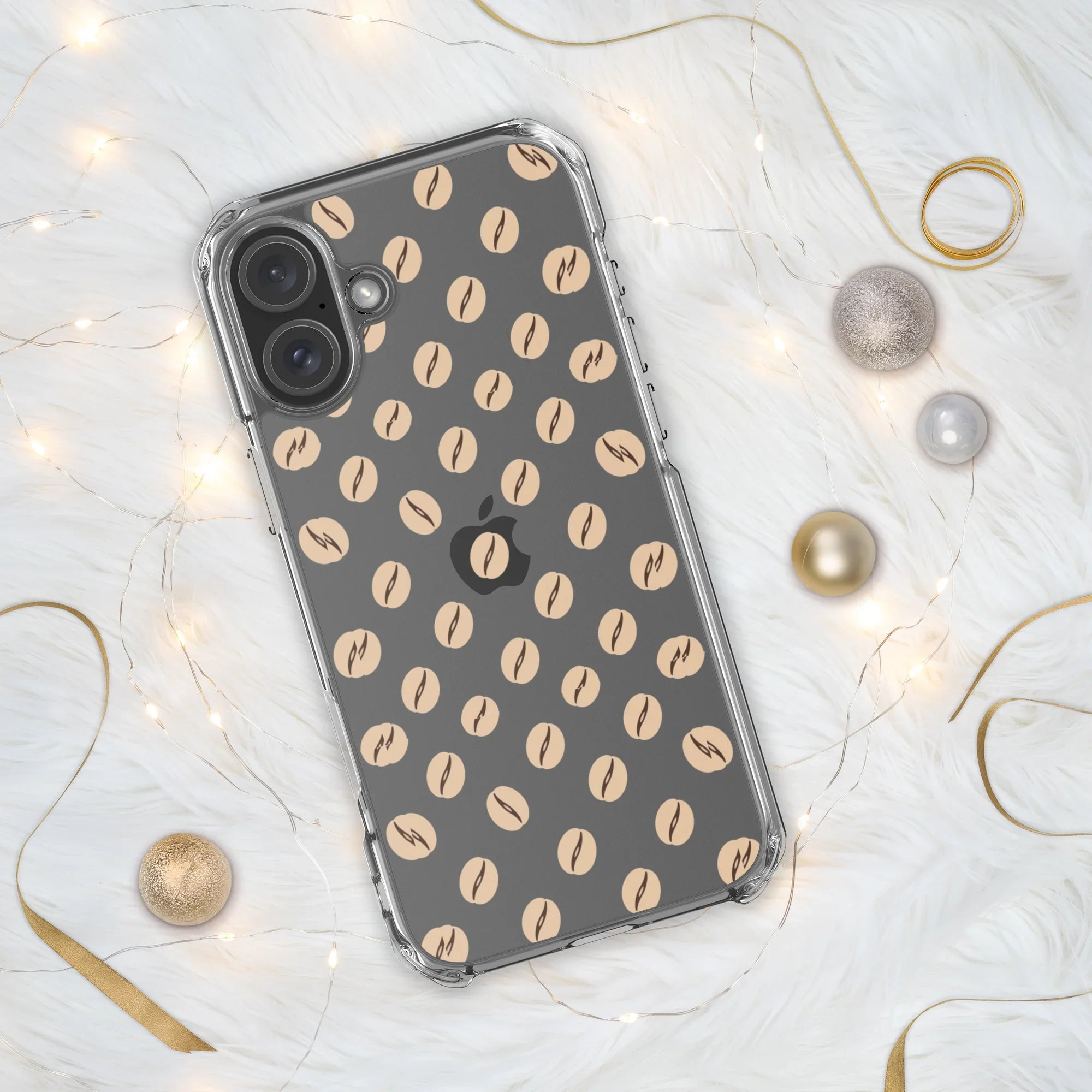 Coffee Bean Pattern Phone Case – Minimalist Cafe Style - RaZits