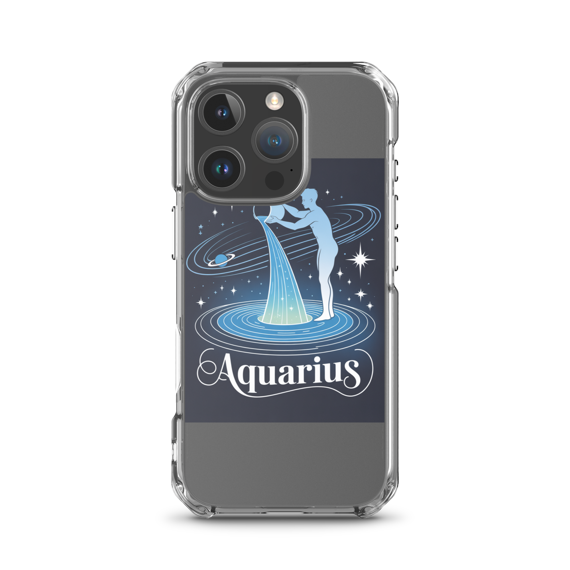 Aquarius iPhone Case – Cosmic Waterbearer & Saturn Ring - RaZits