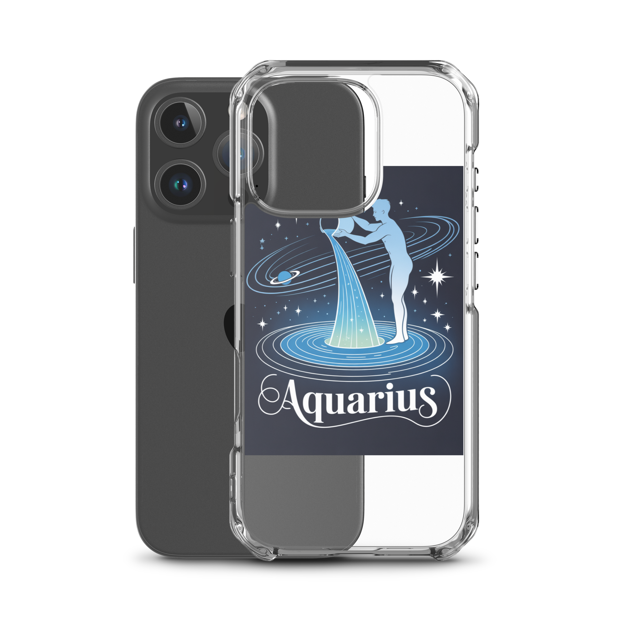 Aquarius iPhone Case – Cosmic Waterbearer & Saturn Ring - RaZits