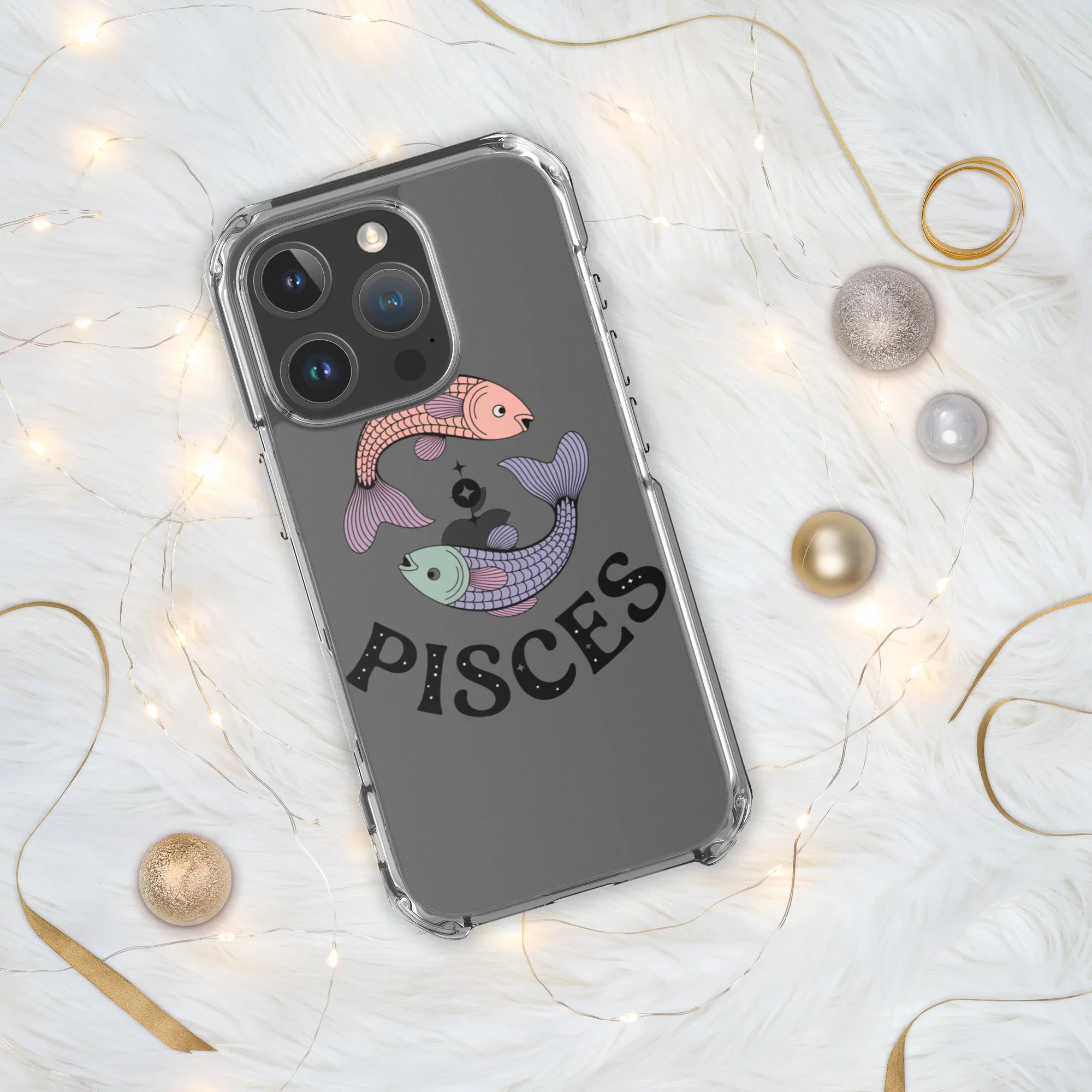 Pisces iPhone Case – Dual Fish Retro Zodiac Art - RaZits