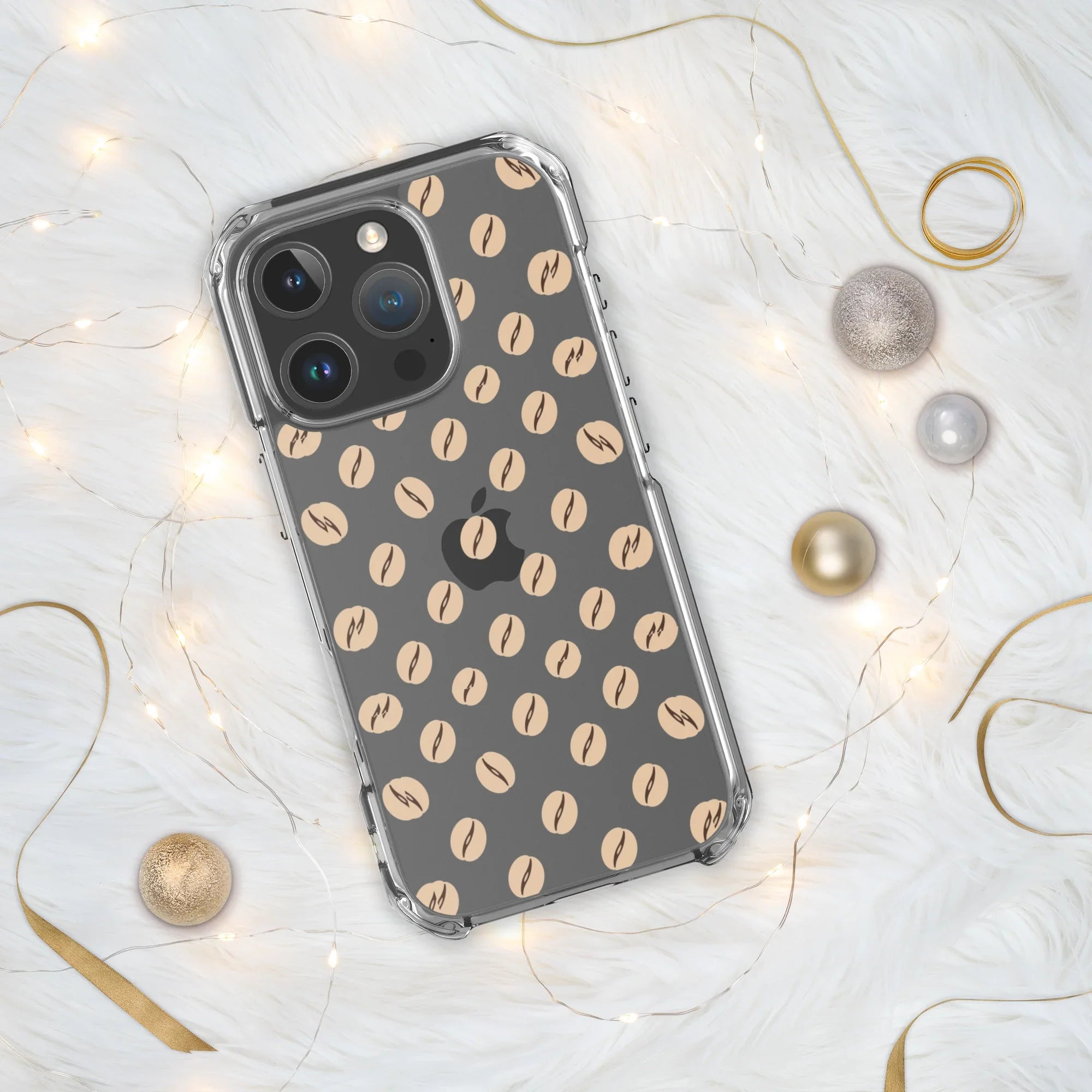 Coffee Bean Pattern Phone Case – Minimalist Cafe Style - RaZits