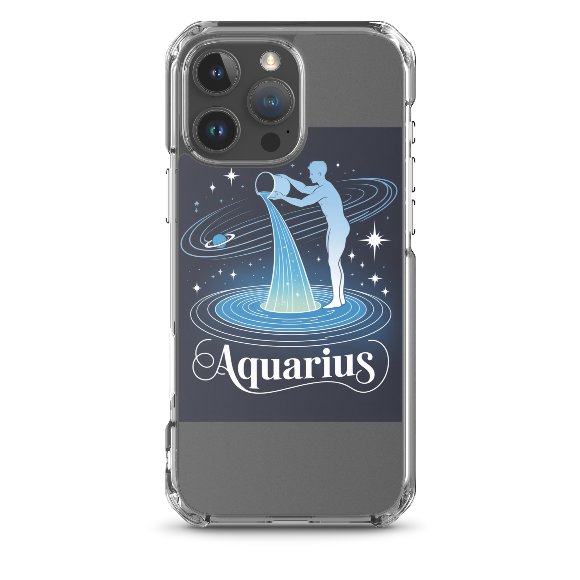 Aquarius iPhone Case – Cosmic Waterbearer & Saturn Ring - RaZits