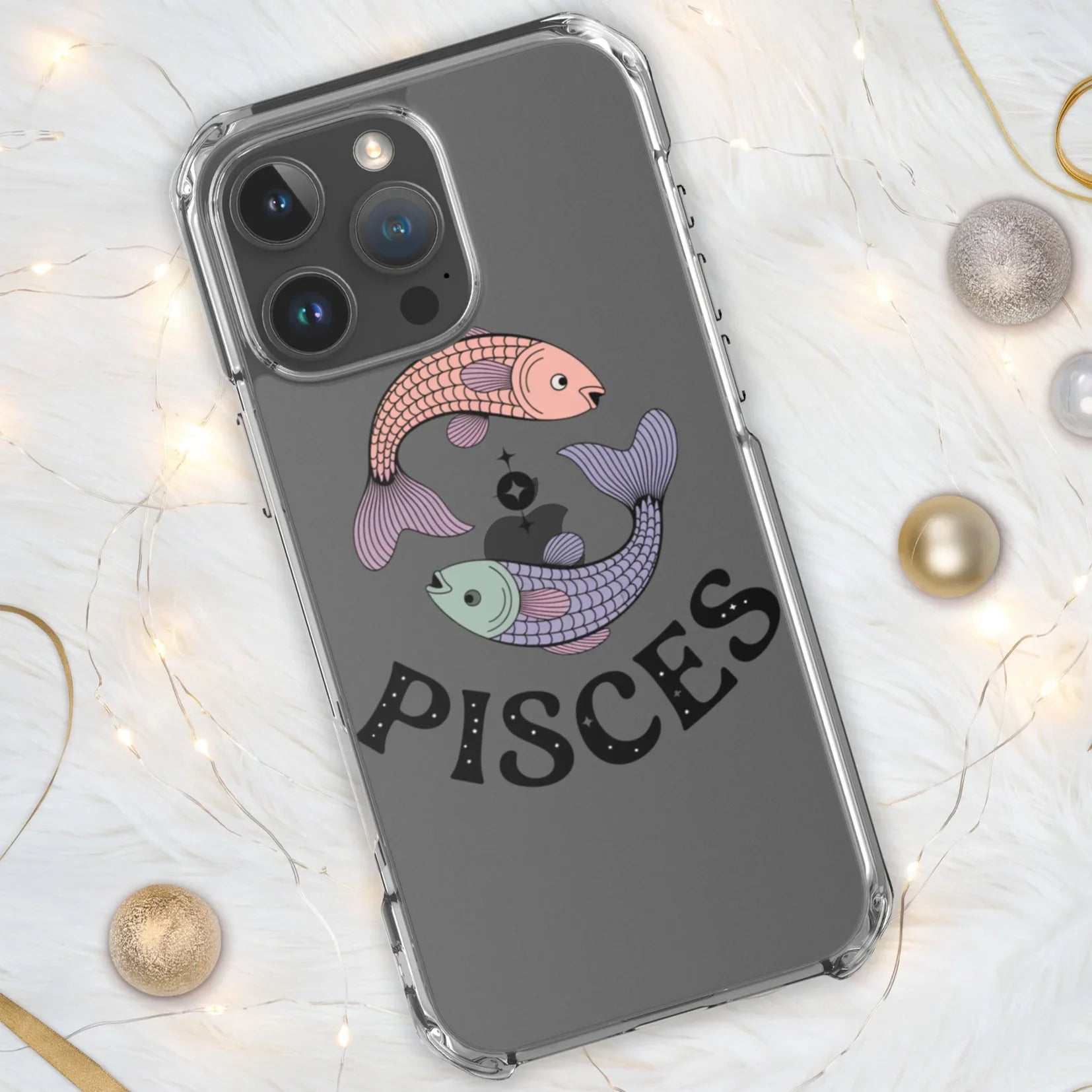Pisces iPhone Case – Dual Fish Retro Zodiac Art - RaZits