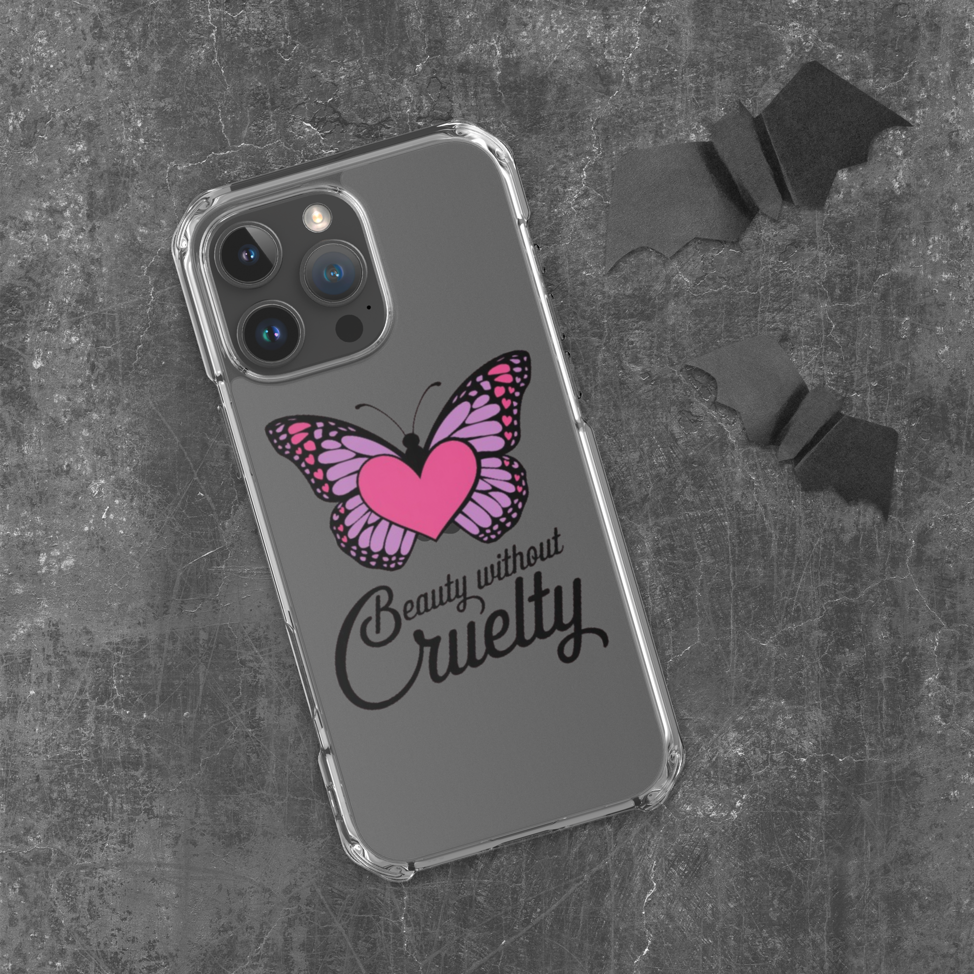 Beauty Without Cruelty Sticker – Pink & Purple Butterfly Decal.