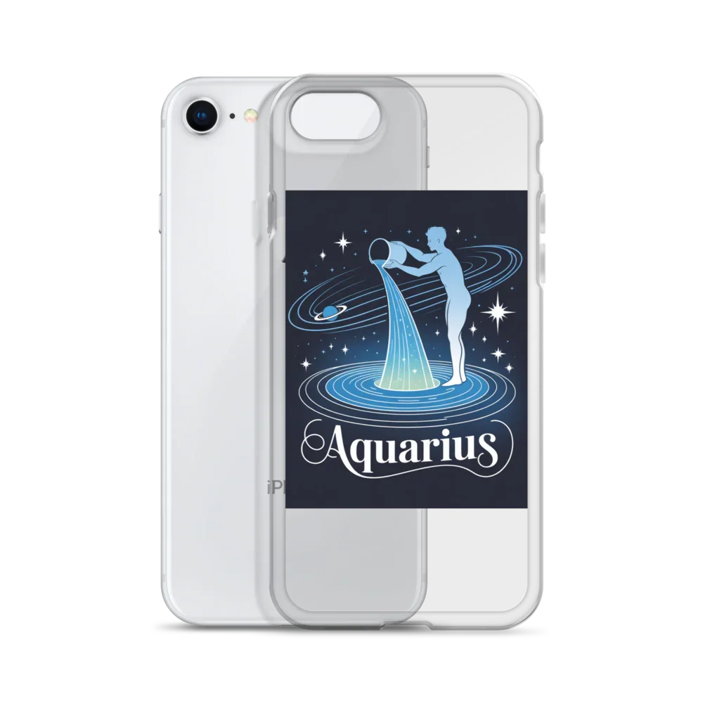 Aquarius iPhone Case – Cosmic Waterbearer & Saturn Ring - RaZits