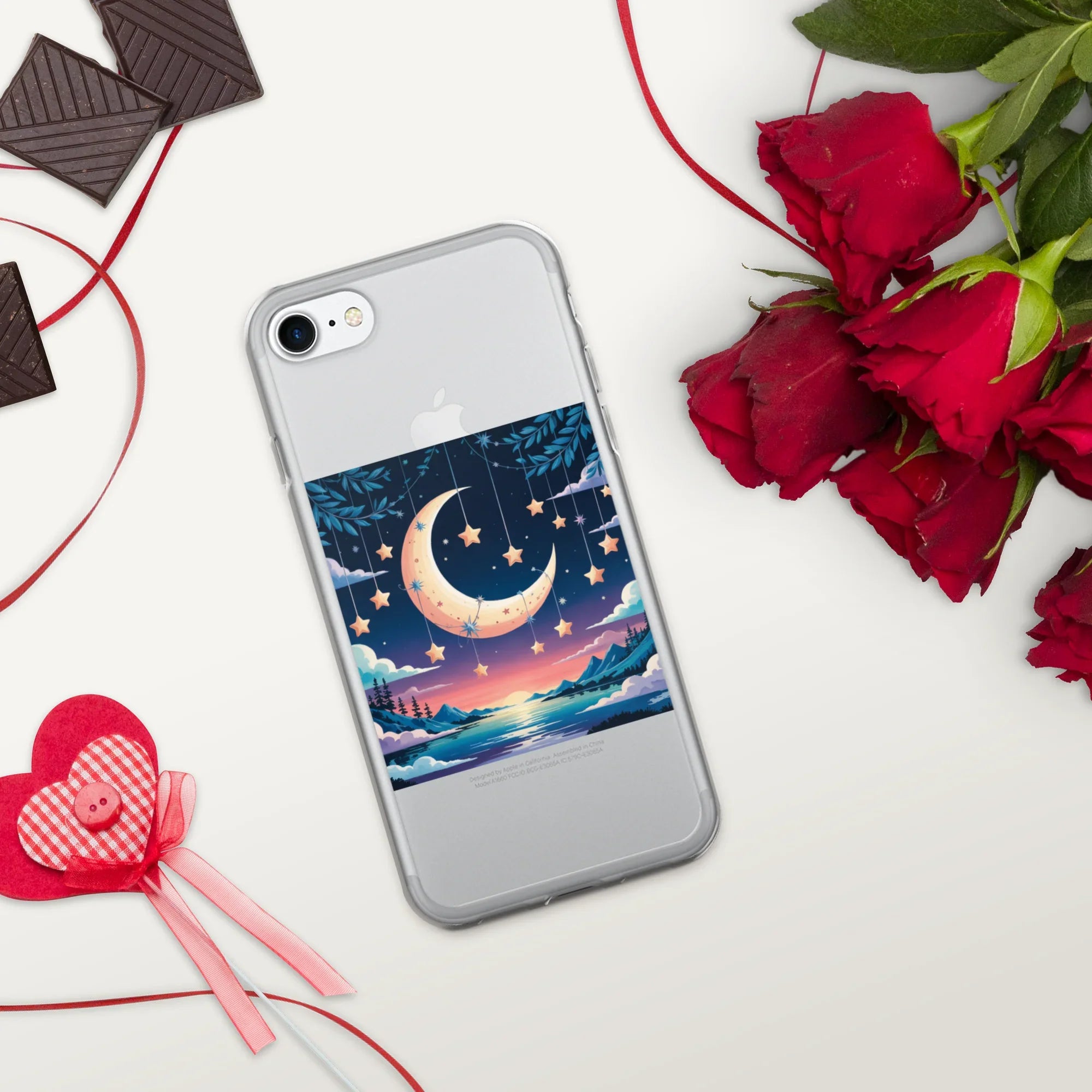 Celestial Moon & Stars Phone Case – Dreamy Night Sky with Crescent Moon | Fantasy Twilight Aesthetic - RaZits