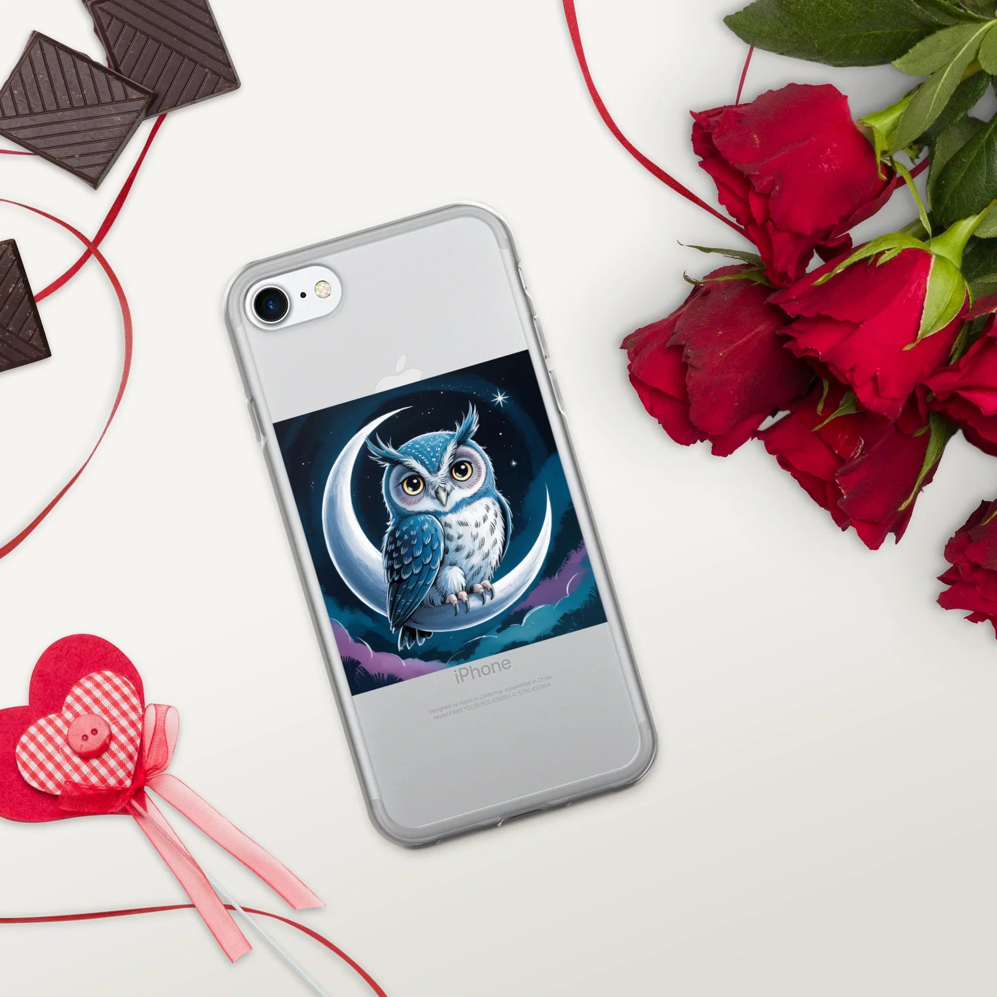 Owl on Crescent Moon Phone Case – Celestial Night Sky Design | Fantasy Animal & Starry Aesthetic - RaZits