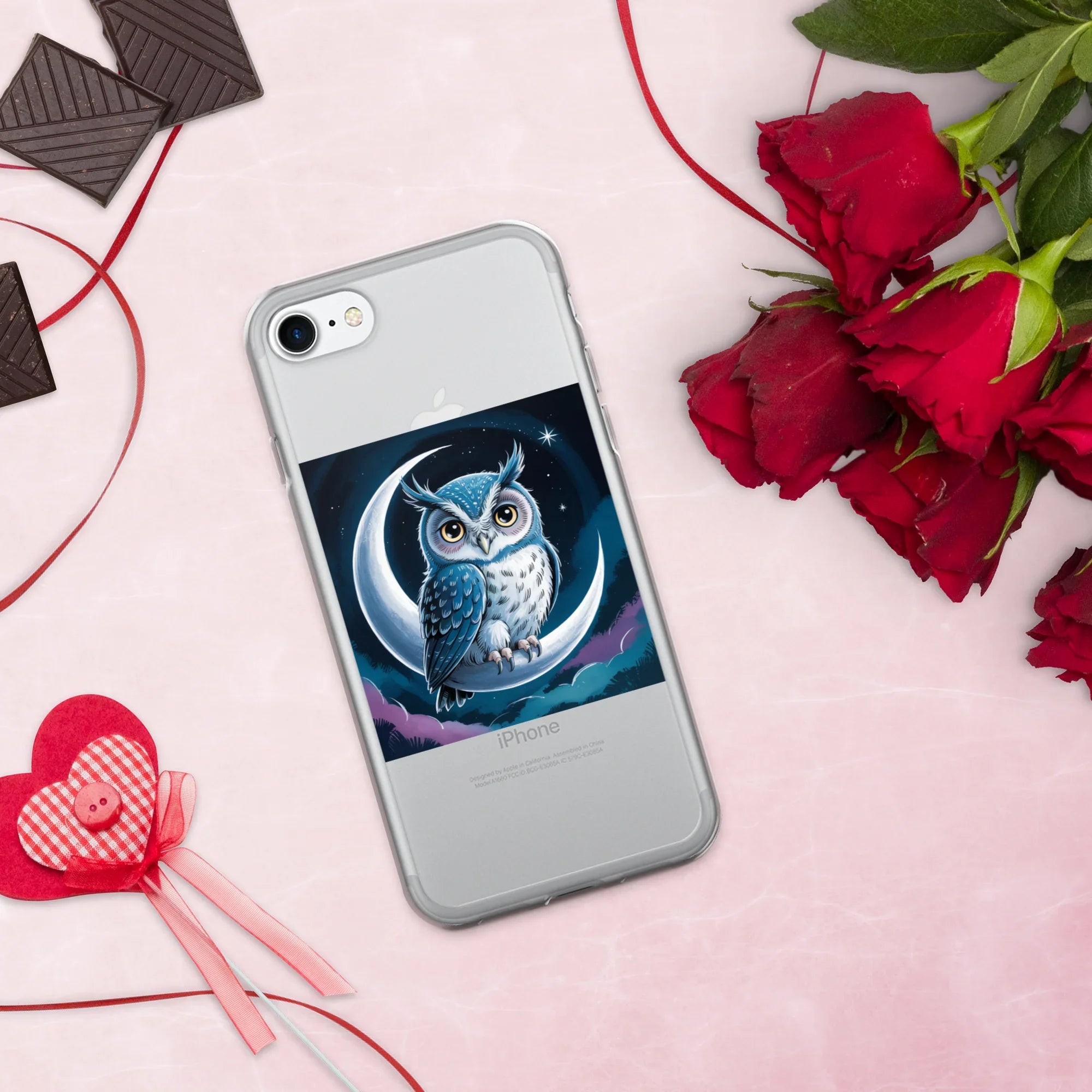 Owl on Crescent Moon Phone Case – Celestial Night Sky Design | Fantasy Animal & Starry Aesthetic - RaZits