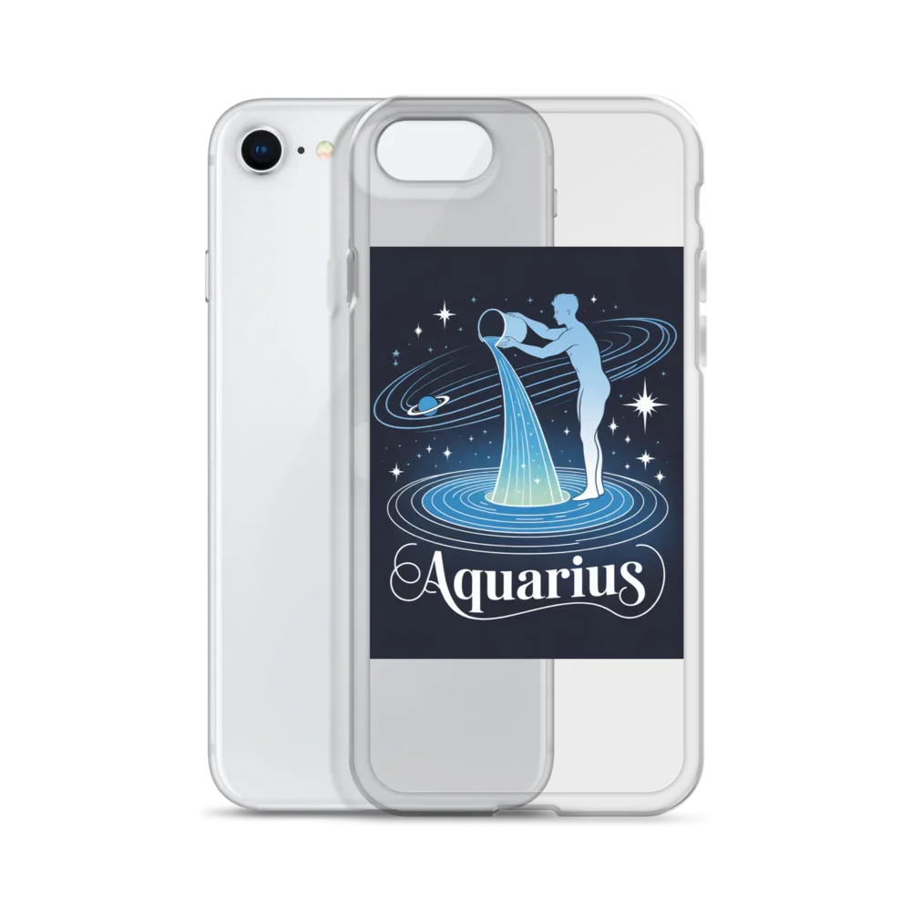 Aquarius iPhone Case – Cosmic Waterbearer & Saturn Ring - RaZits