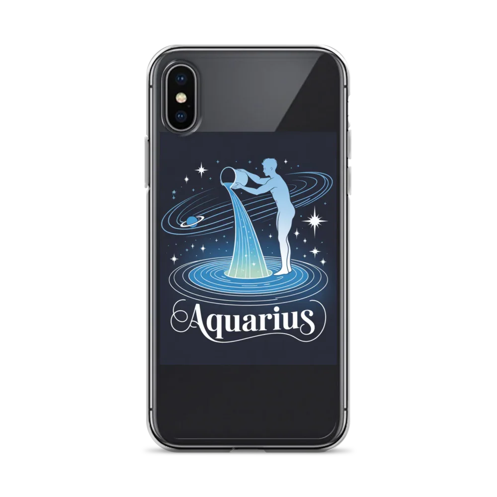 Aquarius iPhone Case – Cosmic Waterbearer & Saturn Ring - RaZits