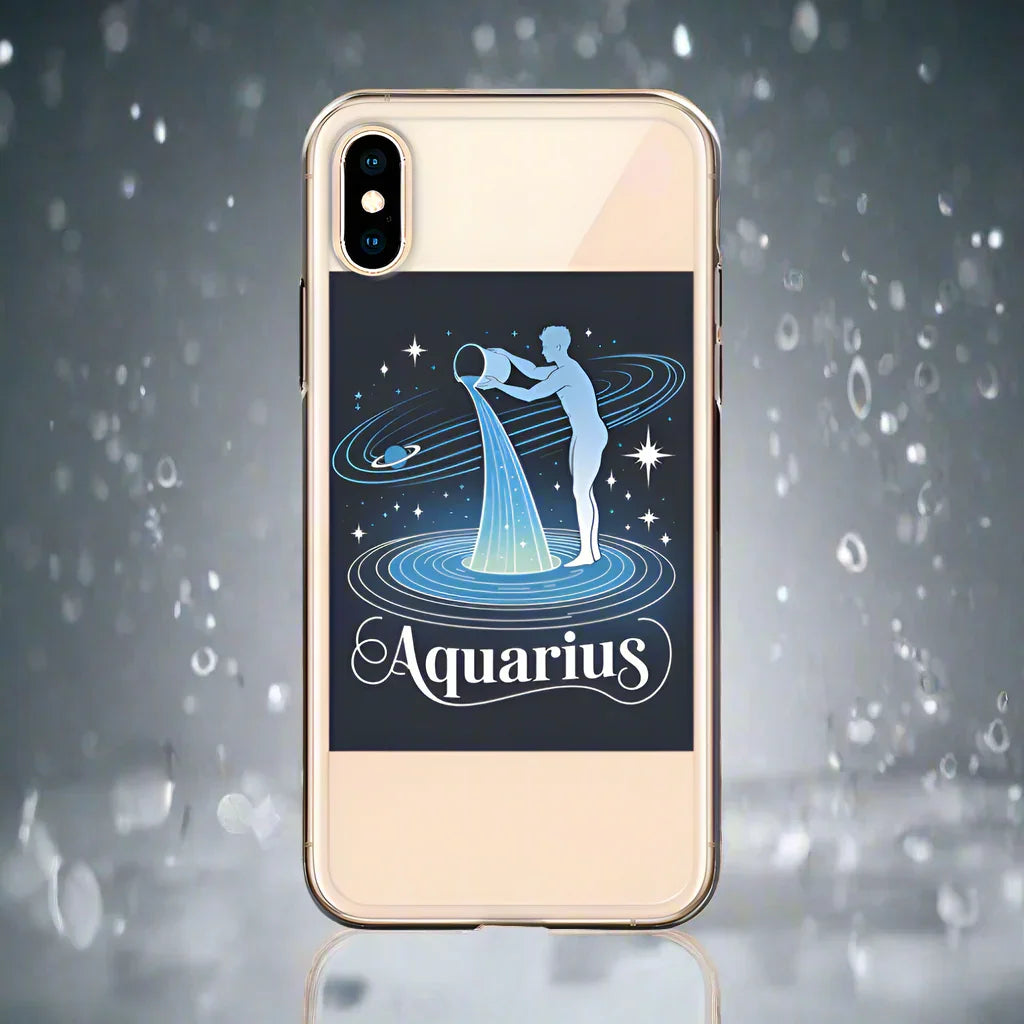 Aquarius iPhone Case – Cosmic Waterbearer & Saturn Ring - RaZits