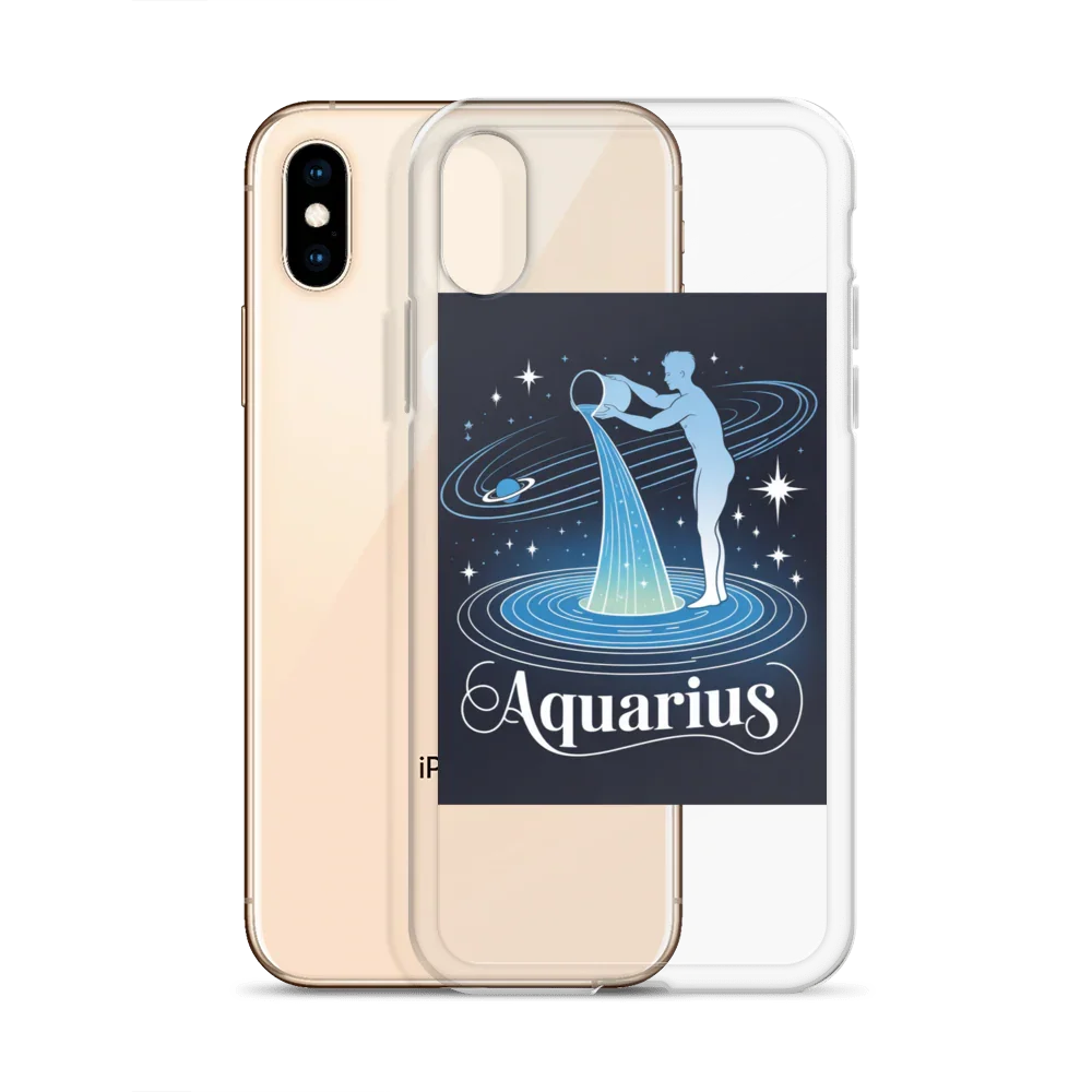 Aquarius iPhone Case – Cosmic Waterbearer & Saturn Ring - RaZits
