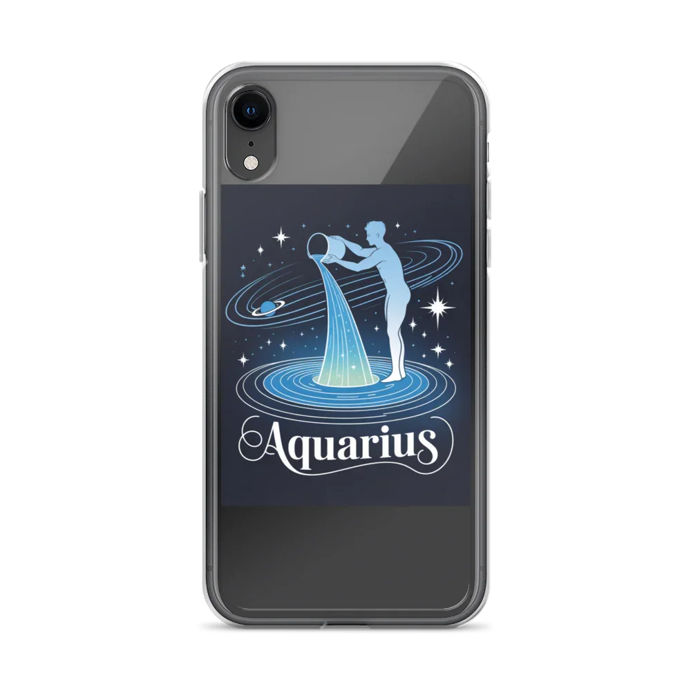 Aquarius iPhone Case – Cosmic Waterbearer & Saturn Ring - RaZits