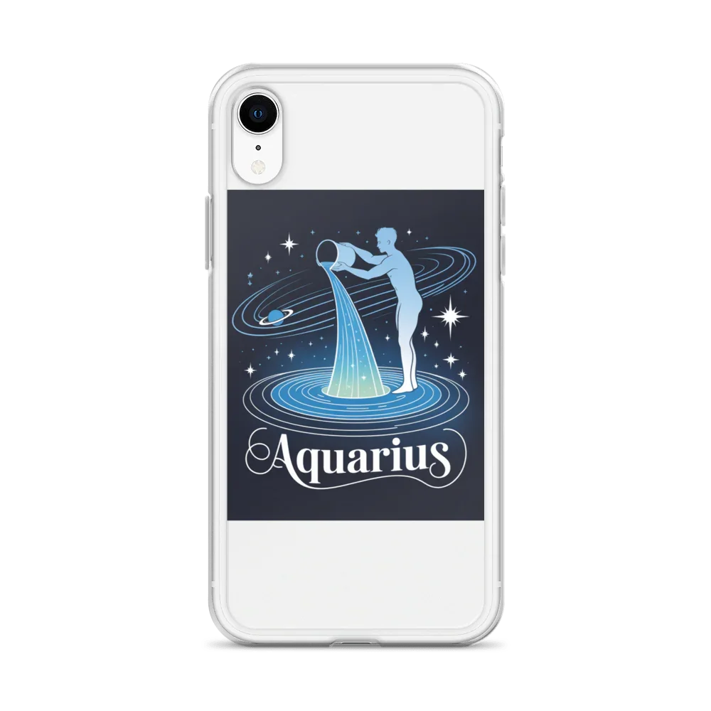 Aquarius iPhone Case – Cosmic Waterbearer & Saturn Ring - RaZits