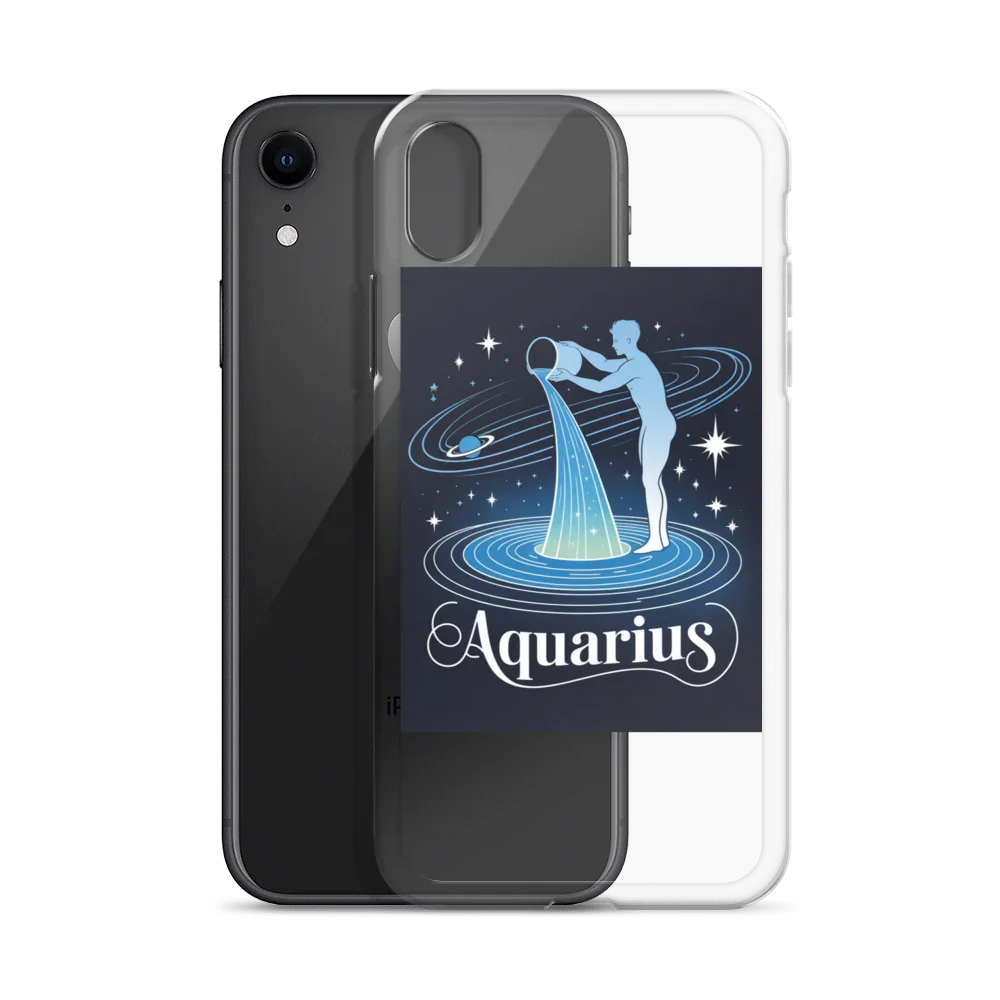 Aquarius iPhone Case – Cosmic Waterbearer & Saturn Ring - RaZits