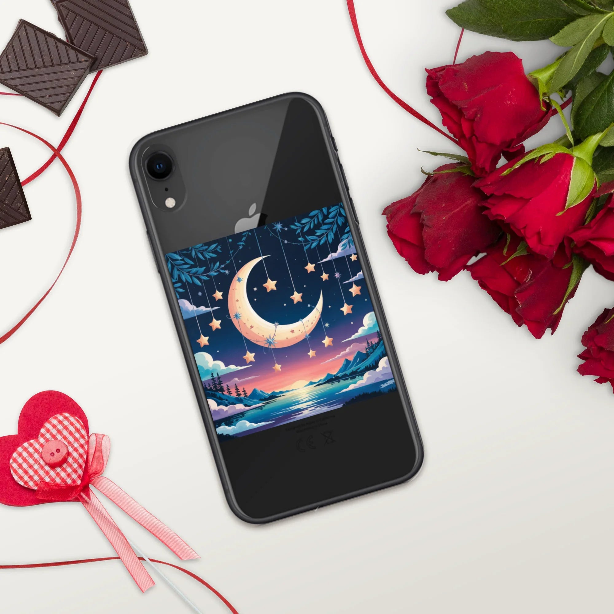 Celestial Moon & Stars Phone Case – Dreamy Night Sky with Crescent Moon | Fantasy Twilight Aesthetic - RaZits