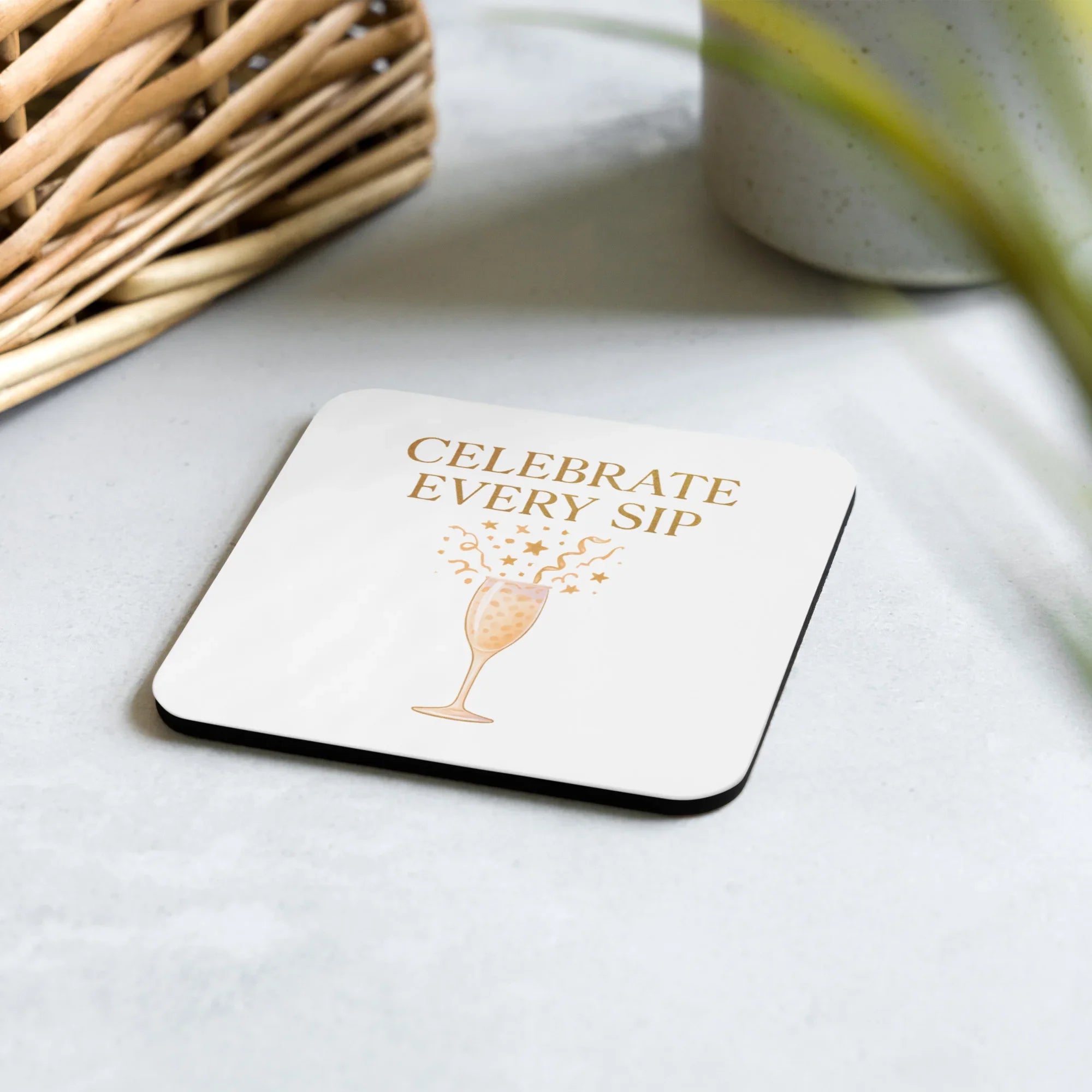 Celebrate Every Sip (Minimal Classic) Coaster - RaZits