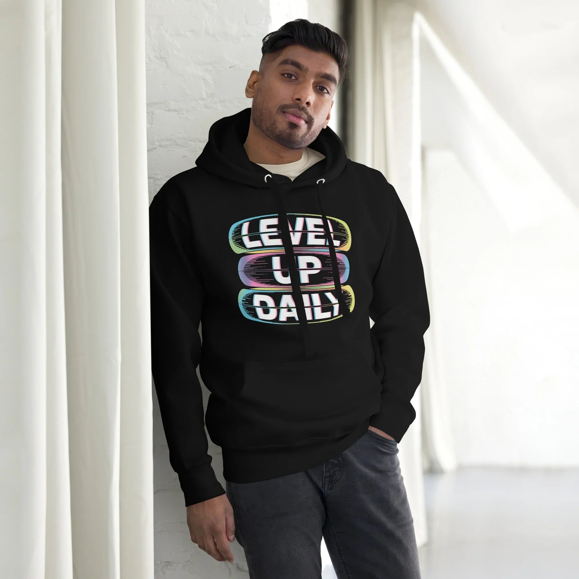Level Up Daily Hoodie – Motivational Gaming Hoodie for XP Grind - RaZits