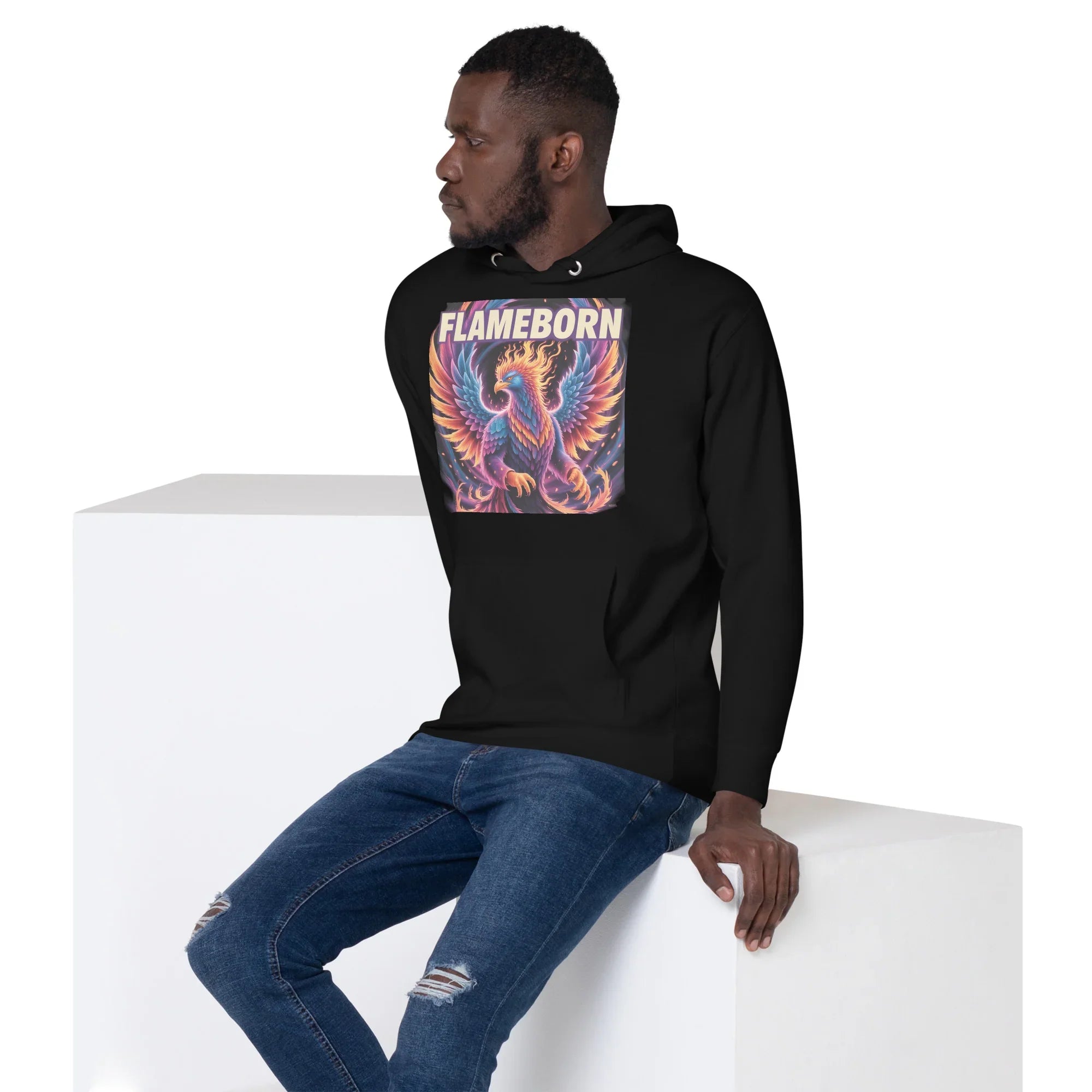 Flameborn Hoodie – Phoenix Gamer Hoodie with Mythic Firebird Design - RaZits