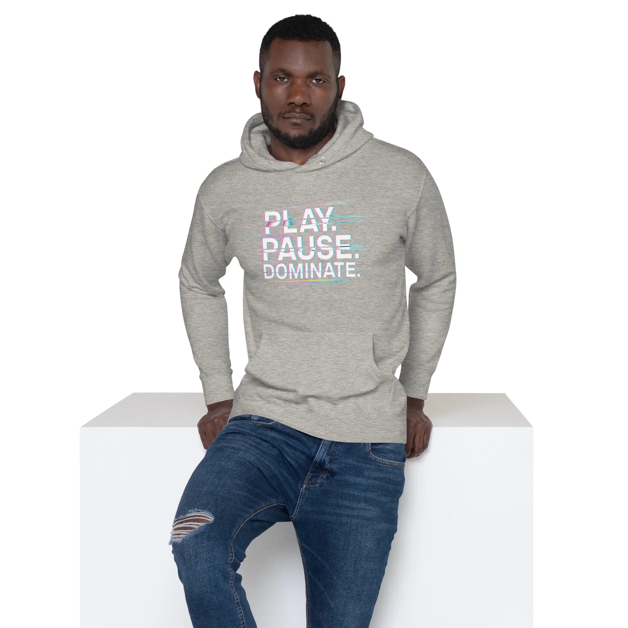 Play Pause Dominate Hoodie – Glitch Gaming Hoodie for Esports Players - RaZits