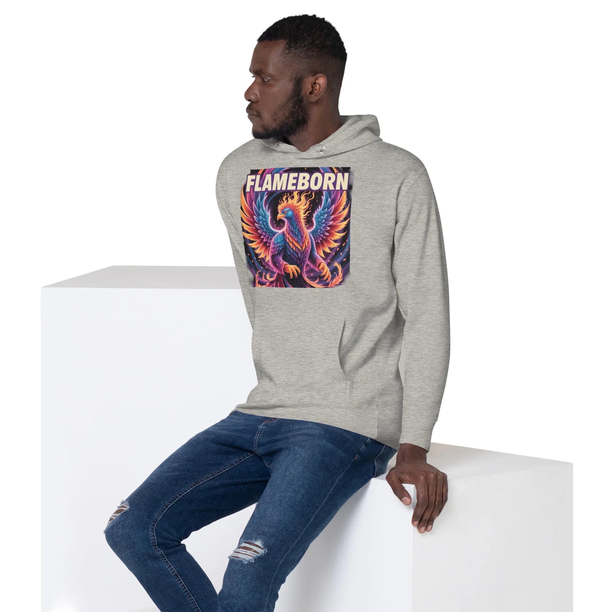 Flameborn Hoodie – Phoenix Gamer Hoodie with Mythic Firebird Design - RaZits