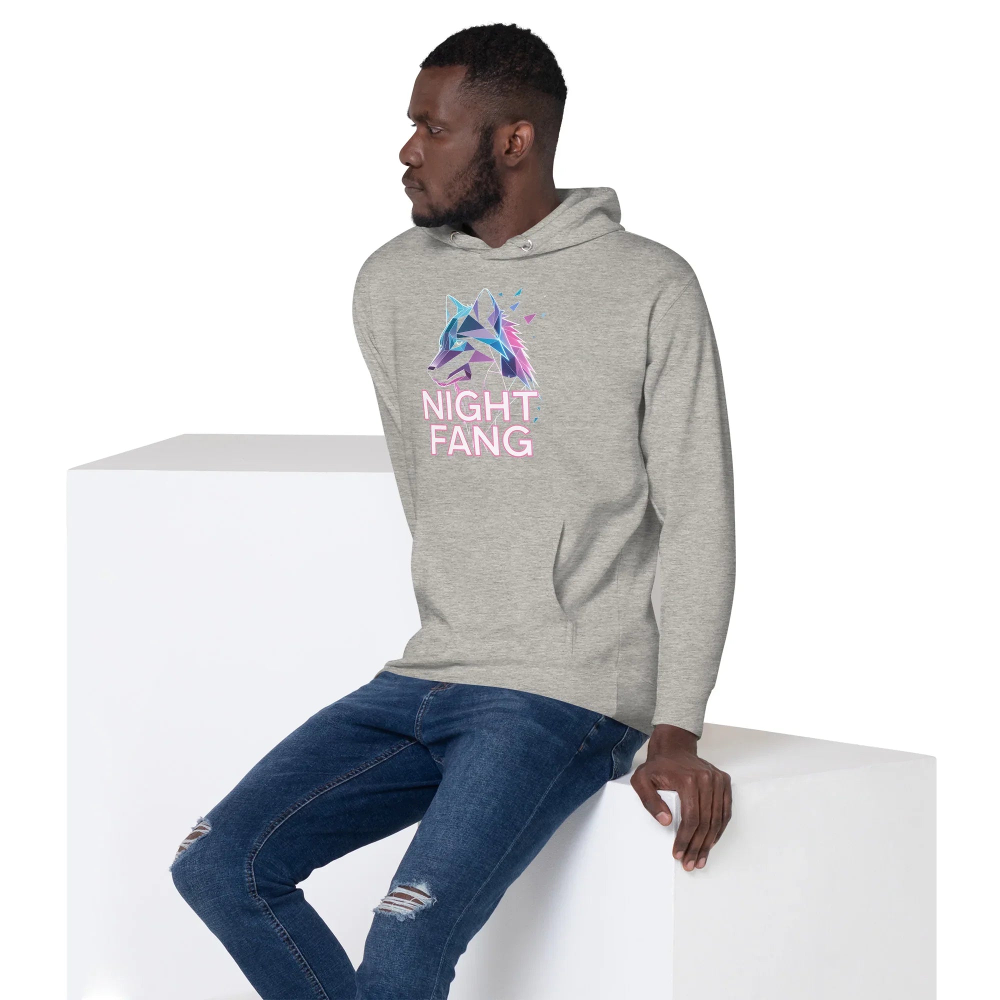Night Fang Neon Wolf Gamer Hoodie - RaZits