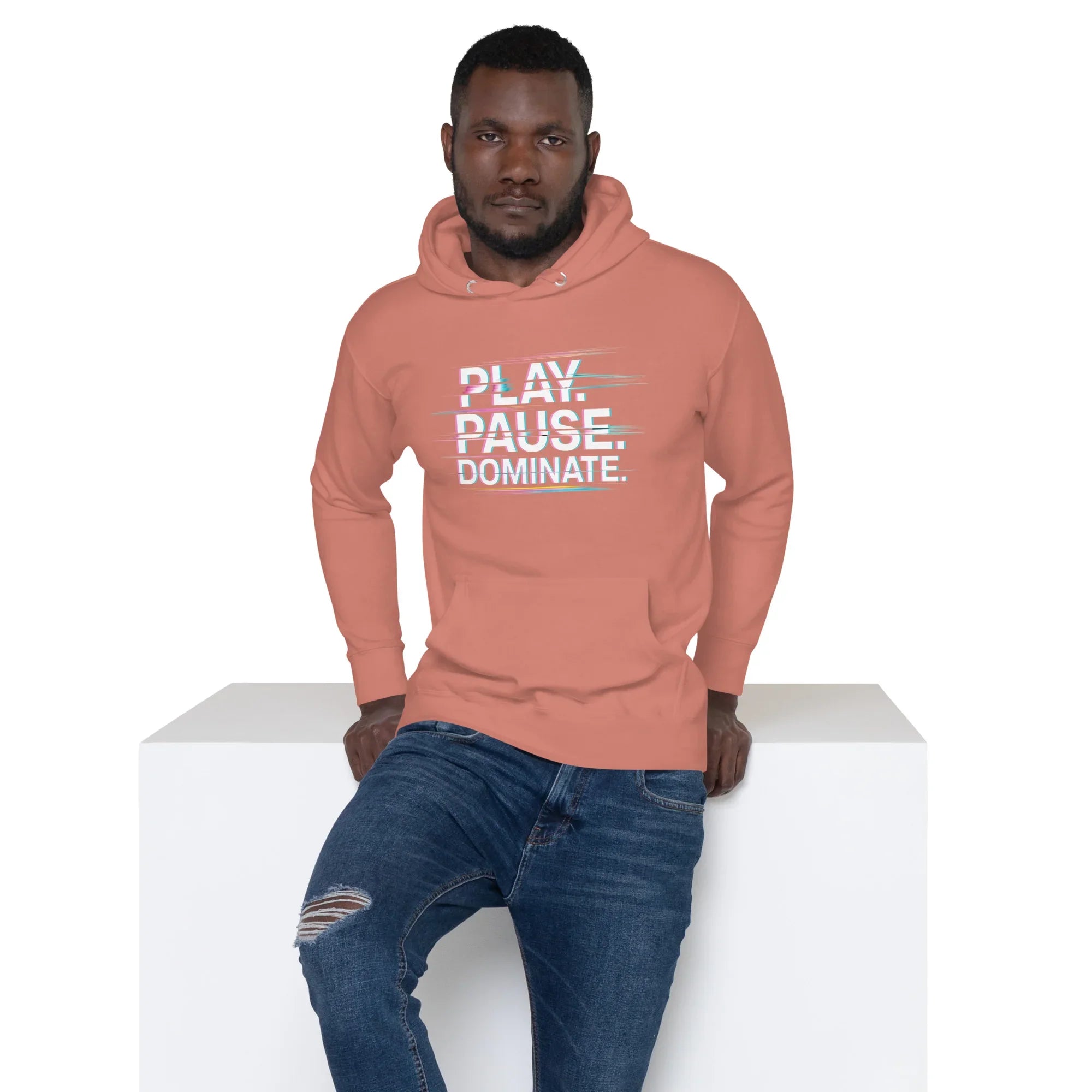 Play Pause Dominate Hoodie – Glitch Gaming Hoodie for Esports Players - RaZits