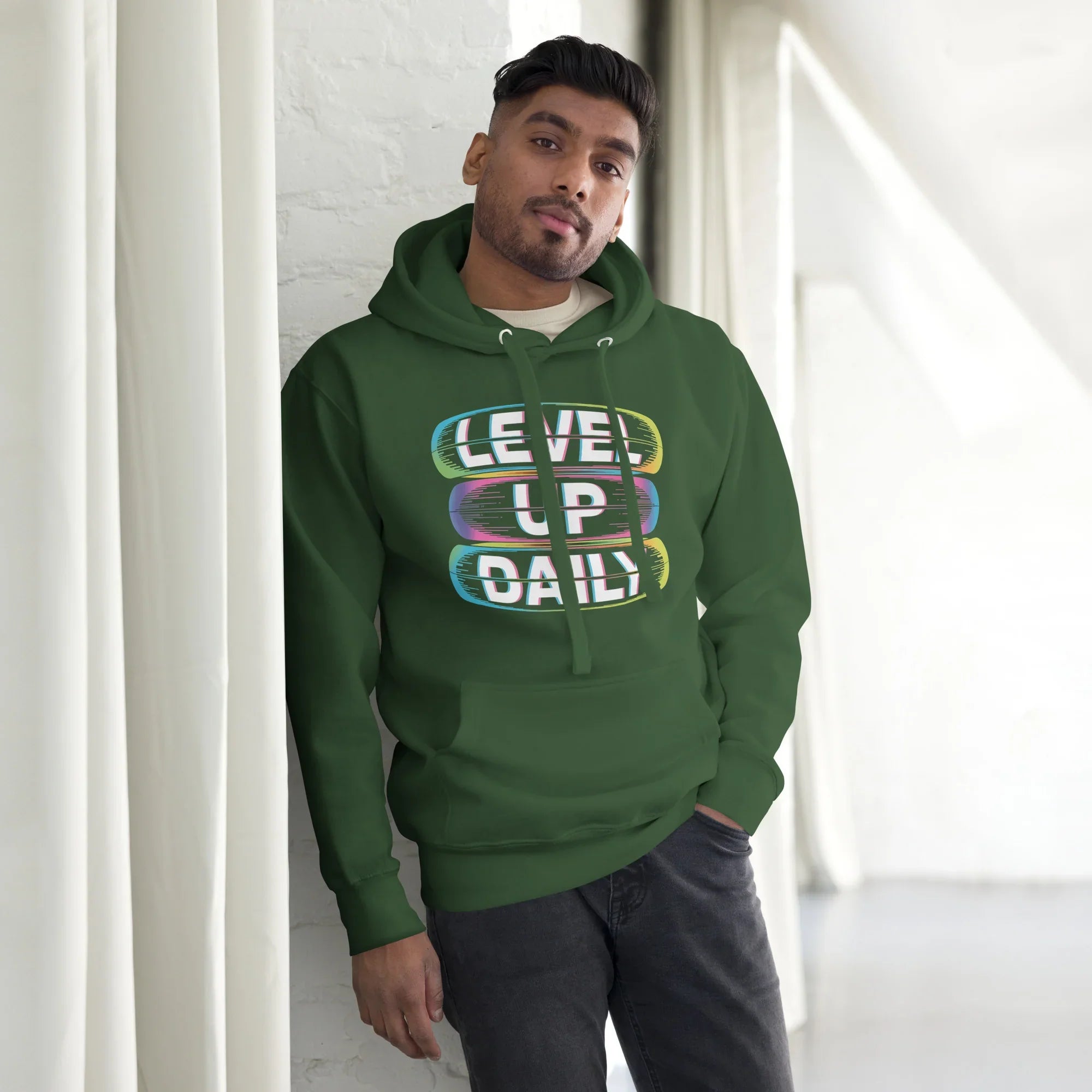 Level Up Daily Hoodie – Motivational Gaming Hoodie for XP Grind - RaZits