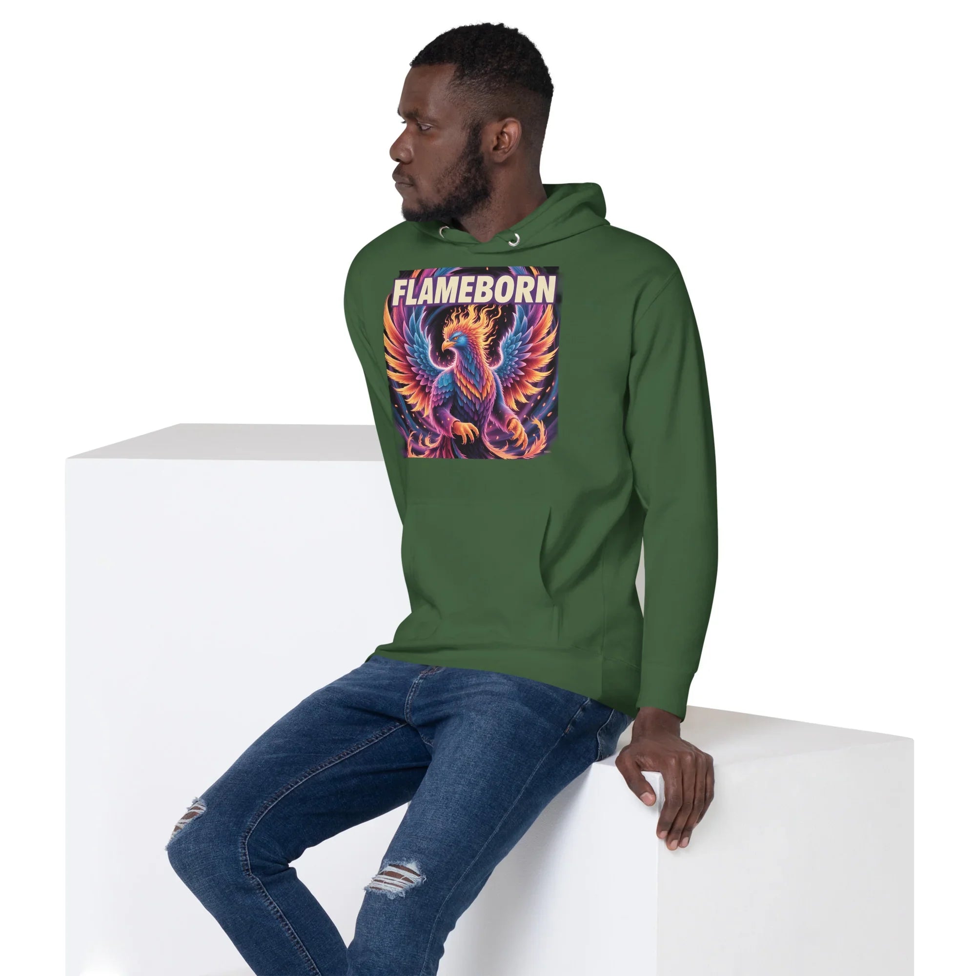 Flameborn Hoodie – Phoenix Gamer Hoodie with Mythic Firebird Design - RaZits