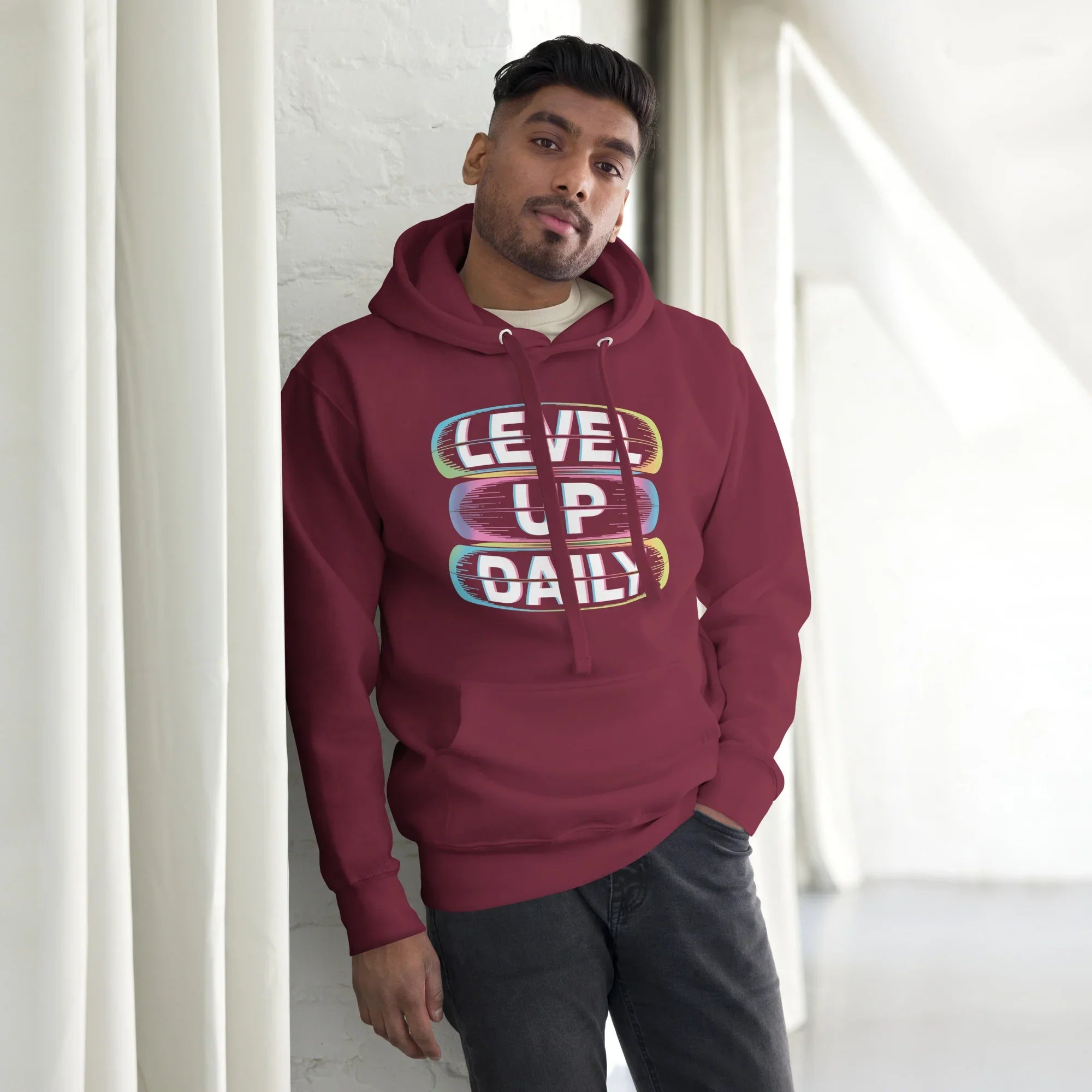 Level Up Daily Hoodie – Motivational Gaming Hoodie for XP Grind - RaZits