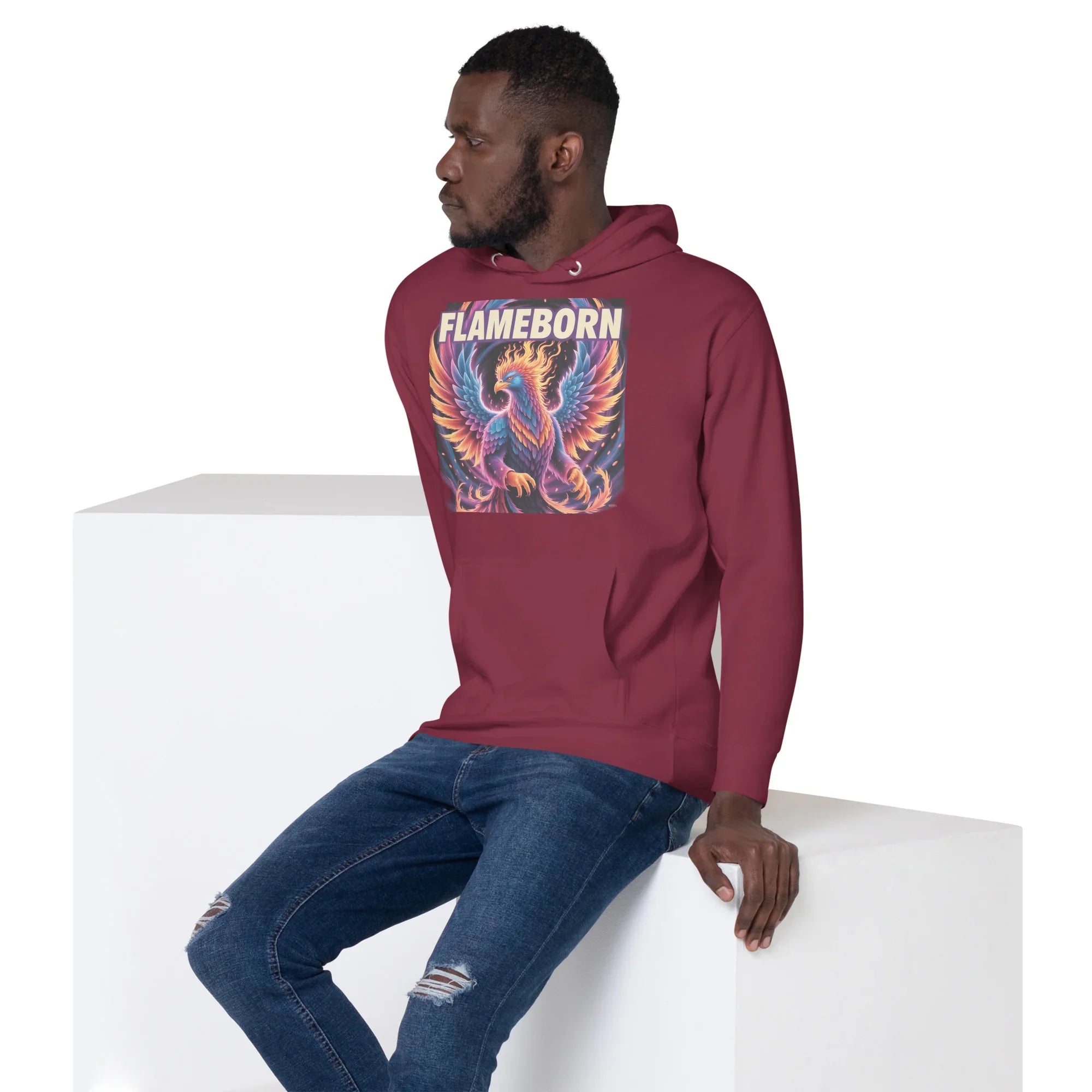 Flameborn Hoodie – Phoenix Gamer Hoodie with Mythic Firebird Design - RaZits