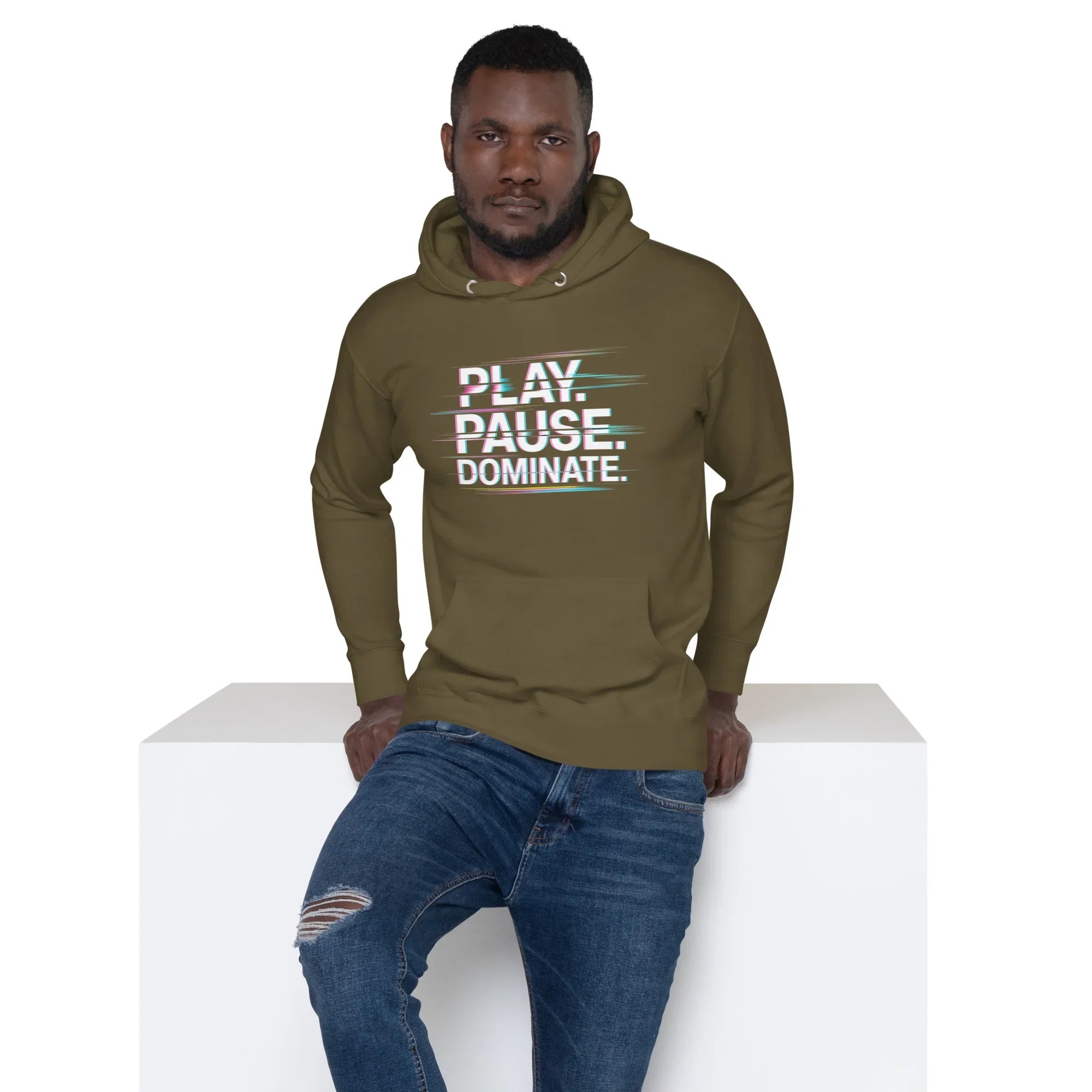 Play Pause Dominate Hoodie – Glitch Gaming Hoodie for Esports Players - RaZits