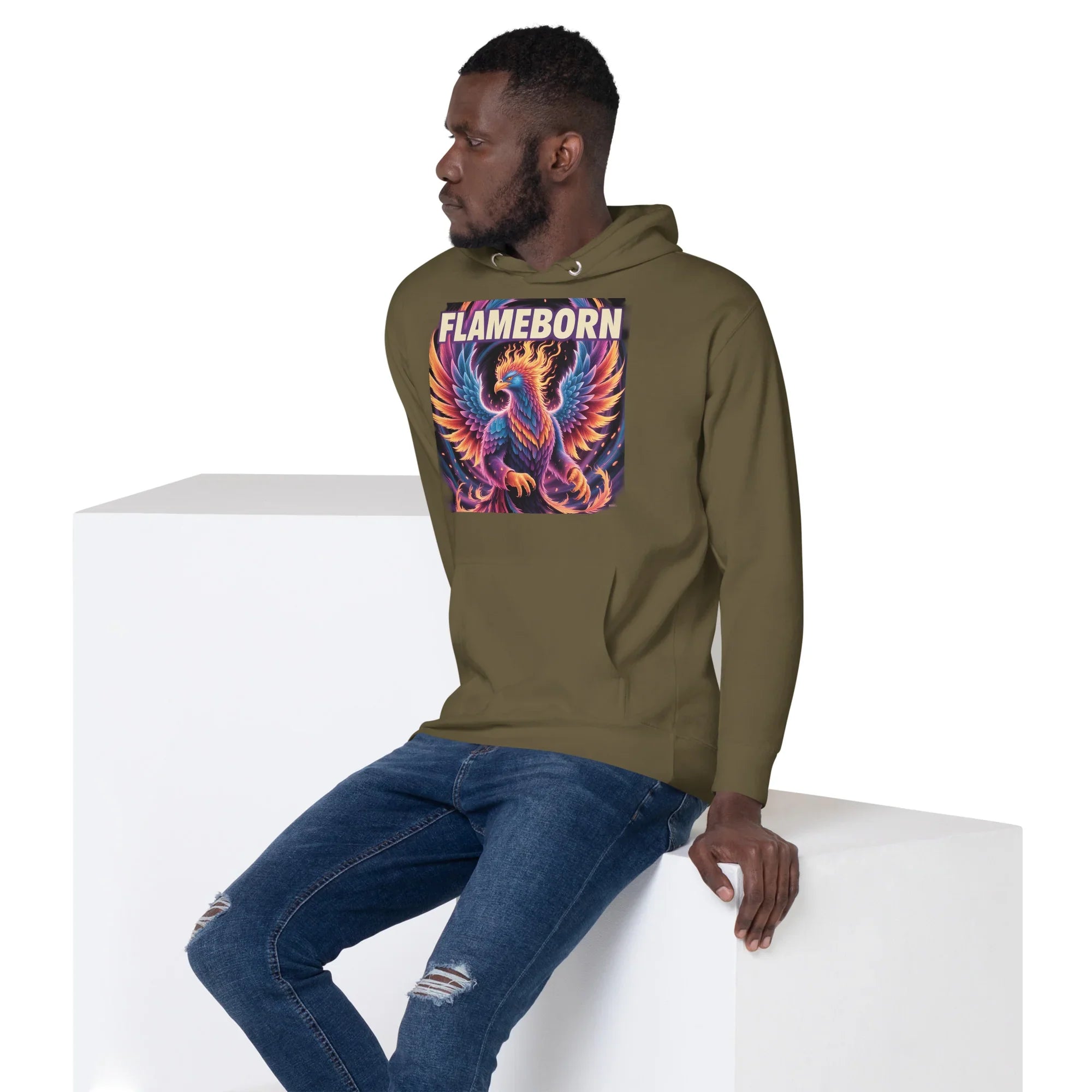 Flameborn Hoodie – Phoenix Gamer Hoodie with Mythic Firebird Design - RaZits