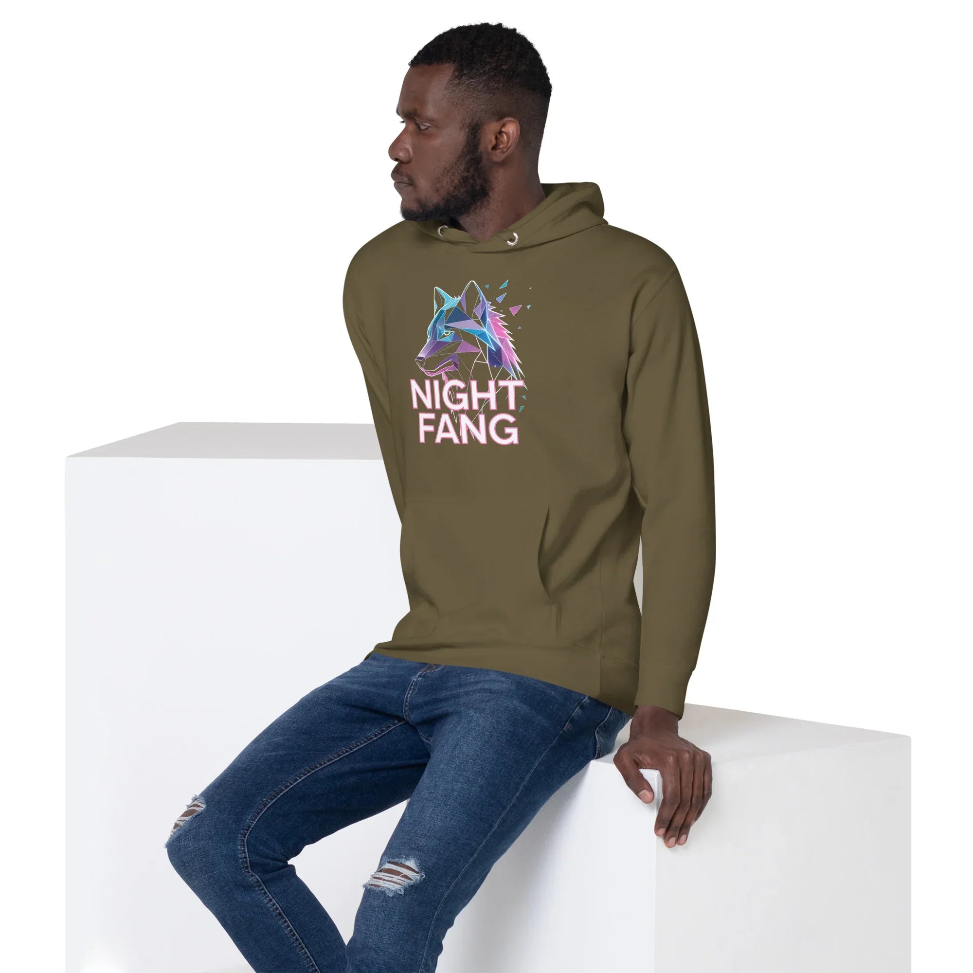 Night Fang Neon Wolf Gamer Hoodie - RaZits